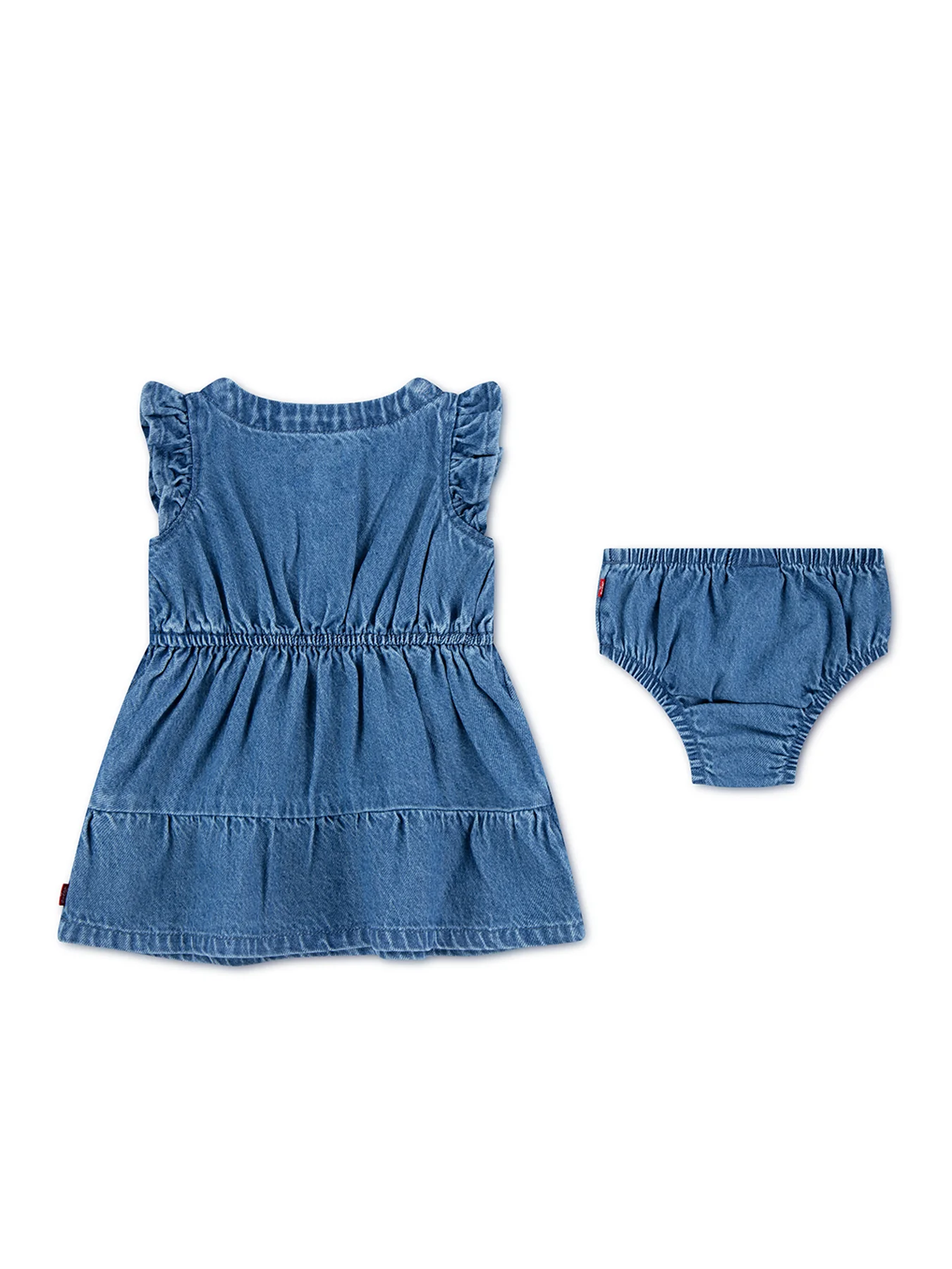Baby Flutter Sleeve Dress Navy - Image 2