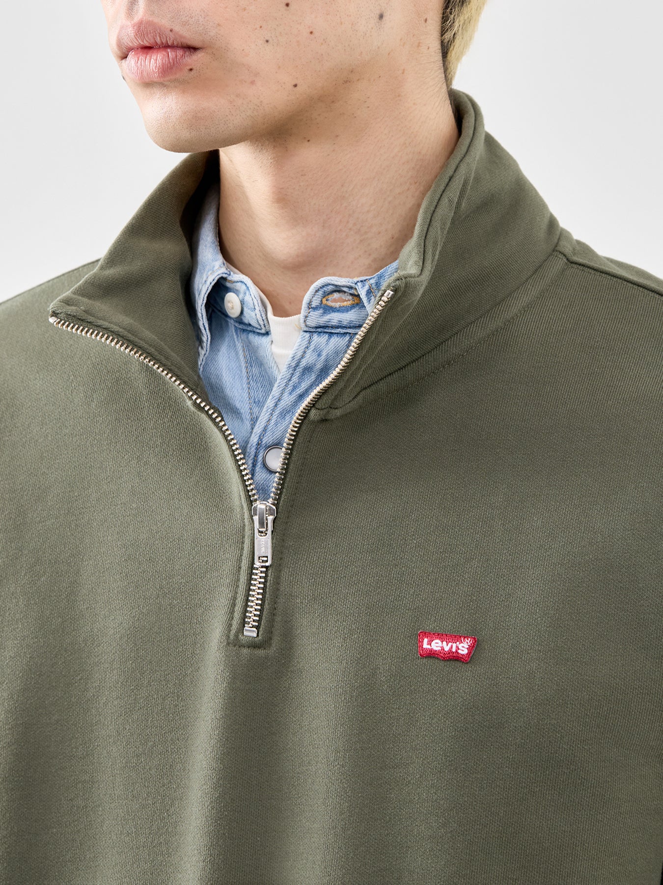 Original 1/4 Zip Sweatshirt Green - Image 3
