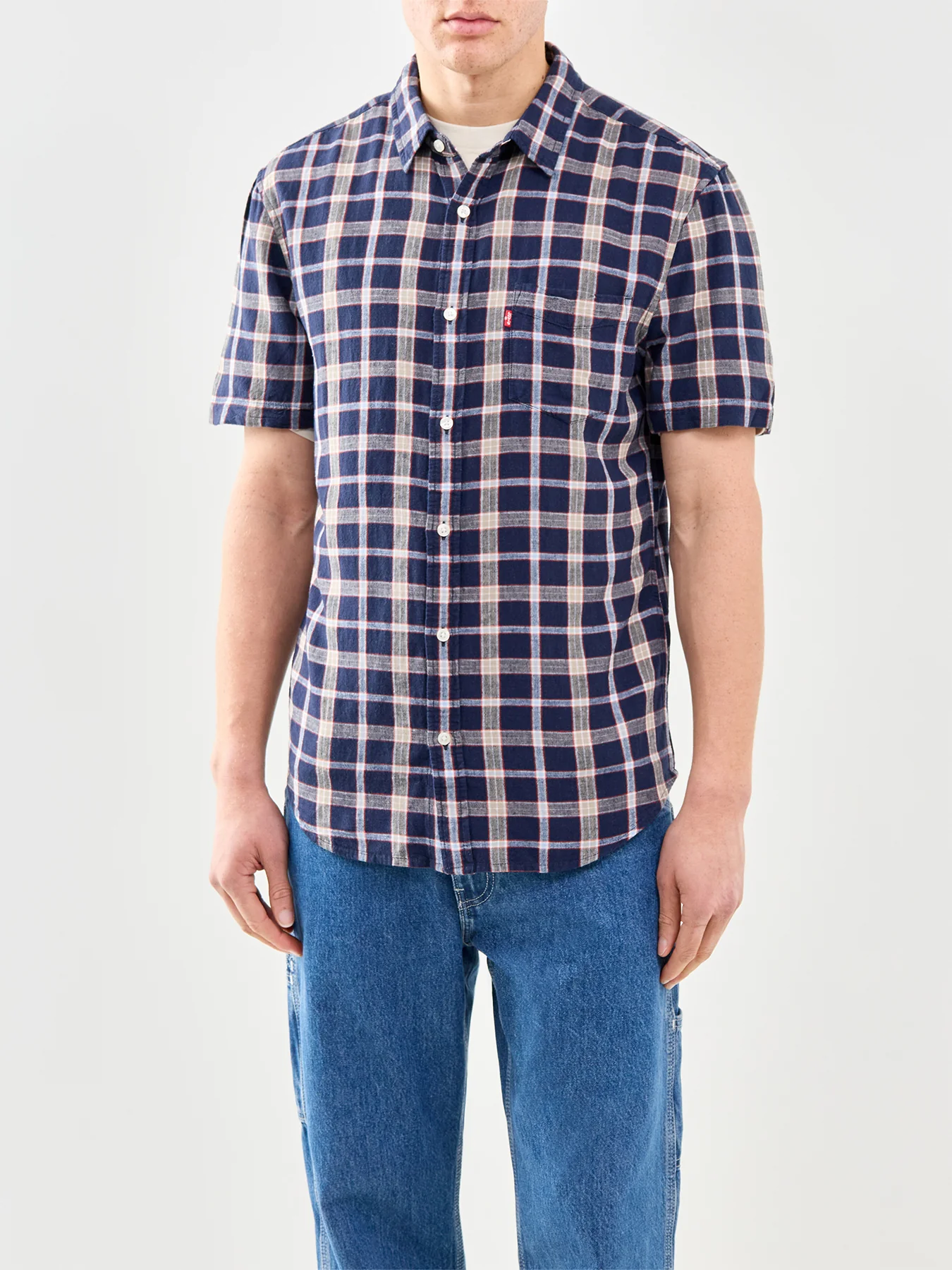 Sunset One Pocket Short Sleeve Shirt Blue - Image 4