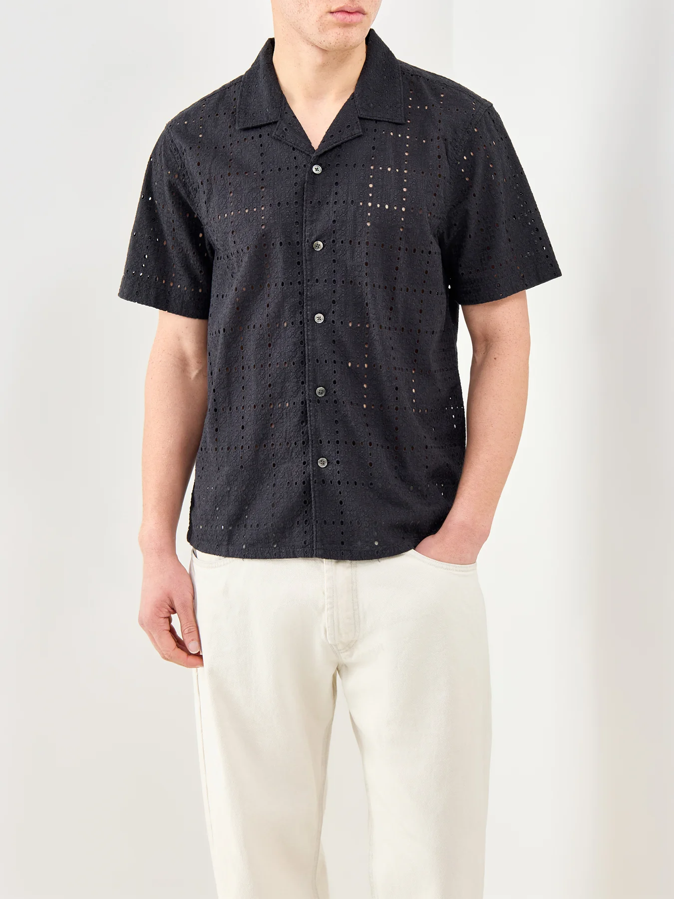 Sunset Camp Short Sleeve Shirt Black - Image 4