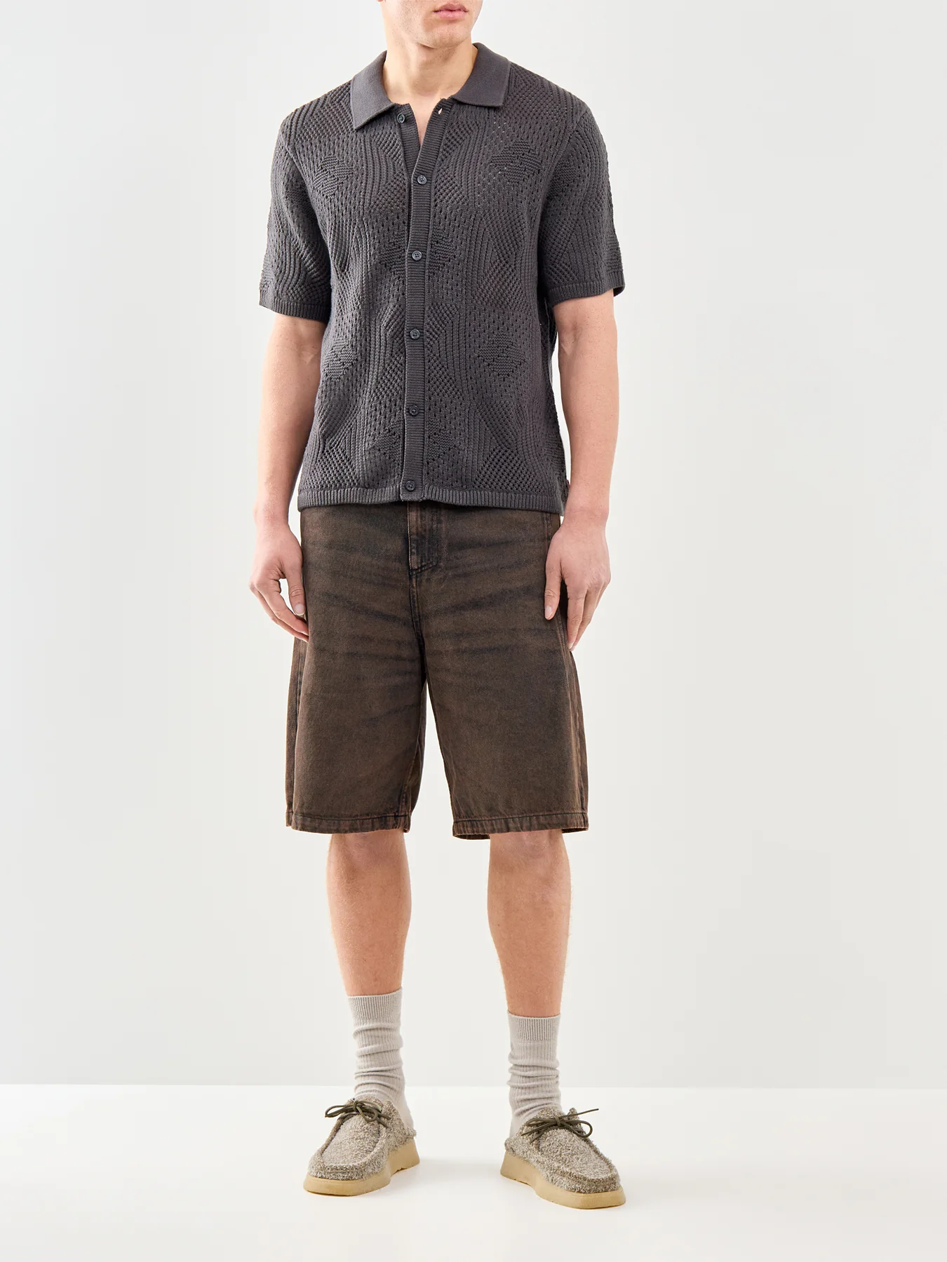 Sweater Camp Short Sleeve Shirt Black - Image 2