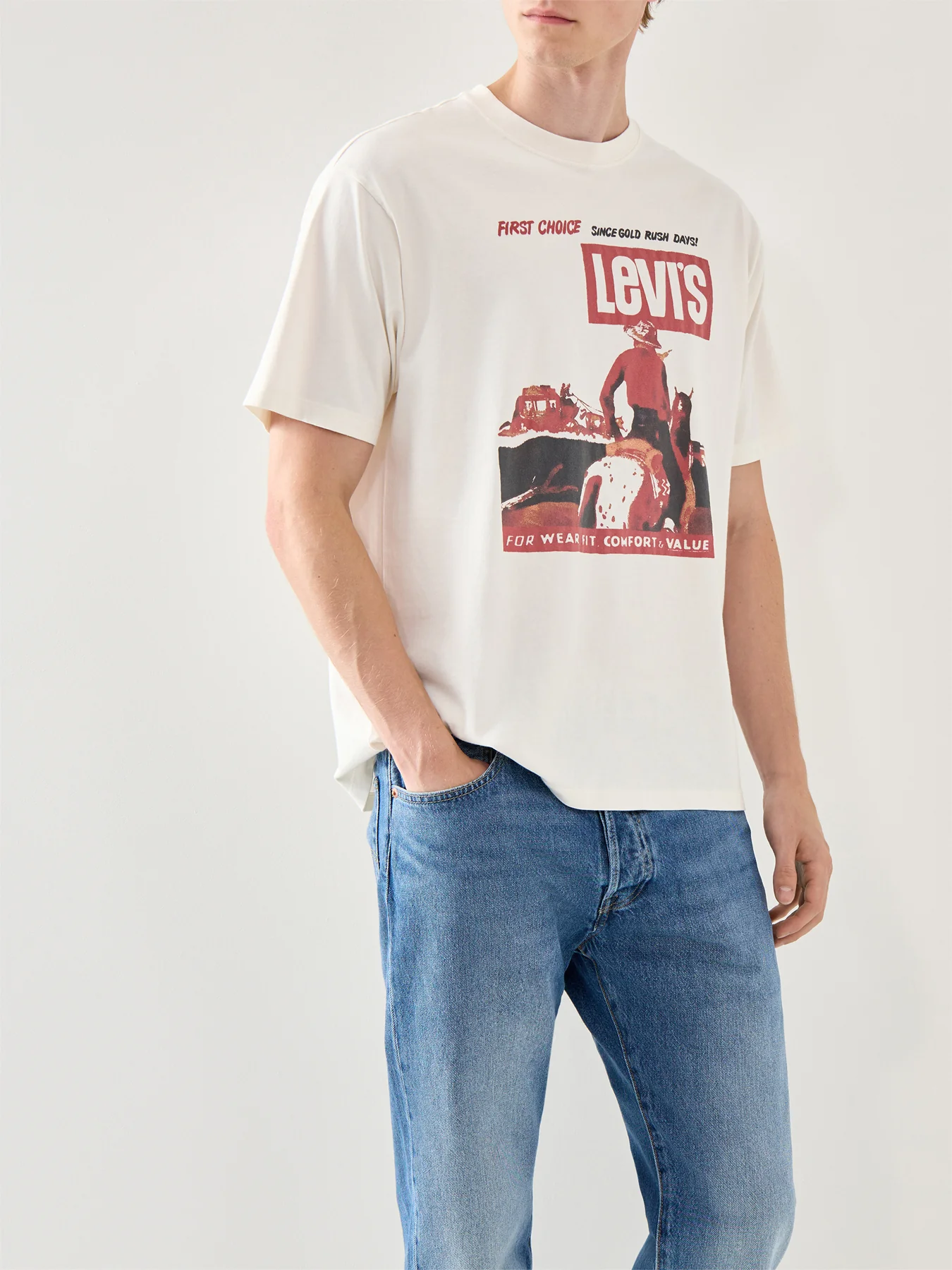Vintage Fit Graphic Short Sleeve Tee White - Image 4