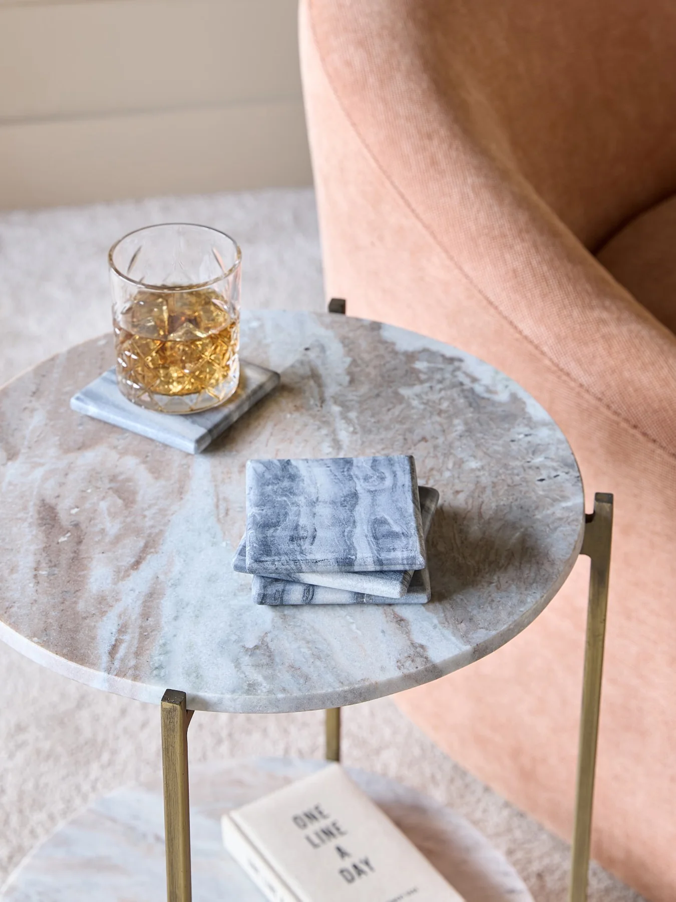 Black Marble Square Coasters Set of 4 - Image 2
