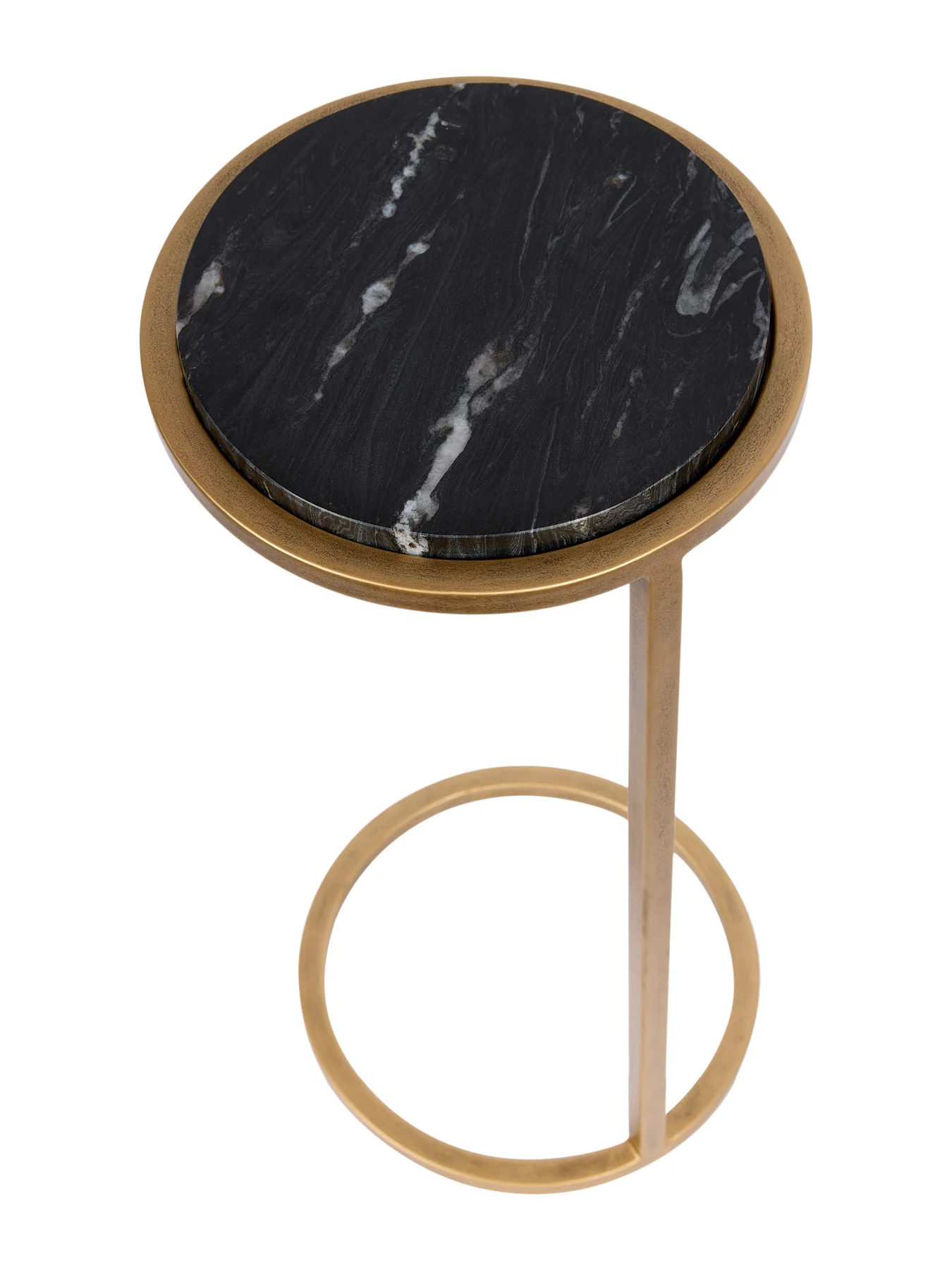 Iota Accent Table Black Marble Aged Gold Frame - Image 3