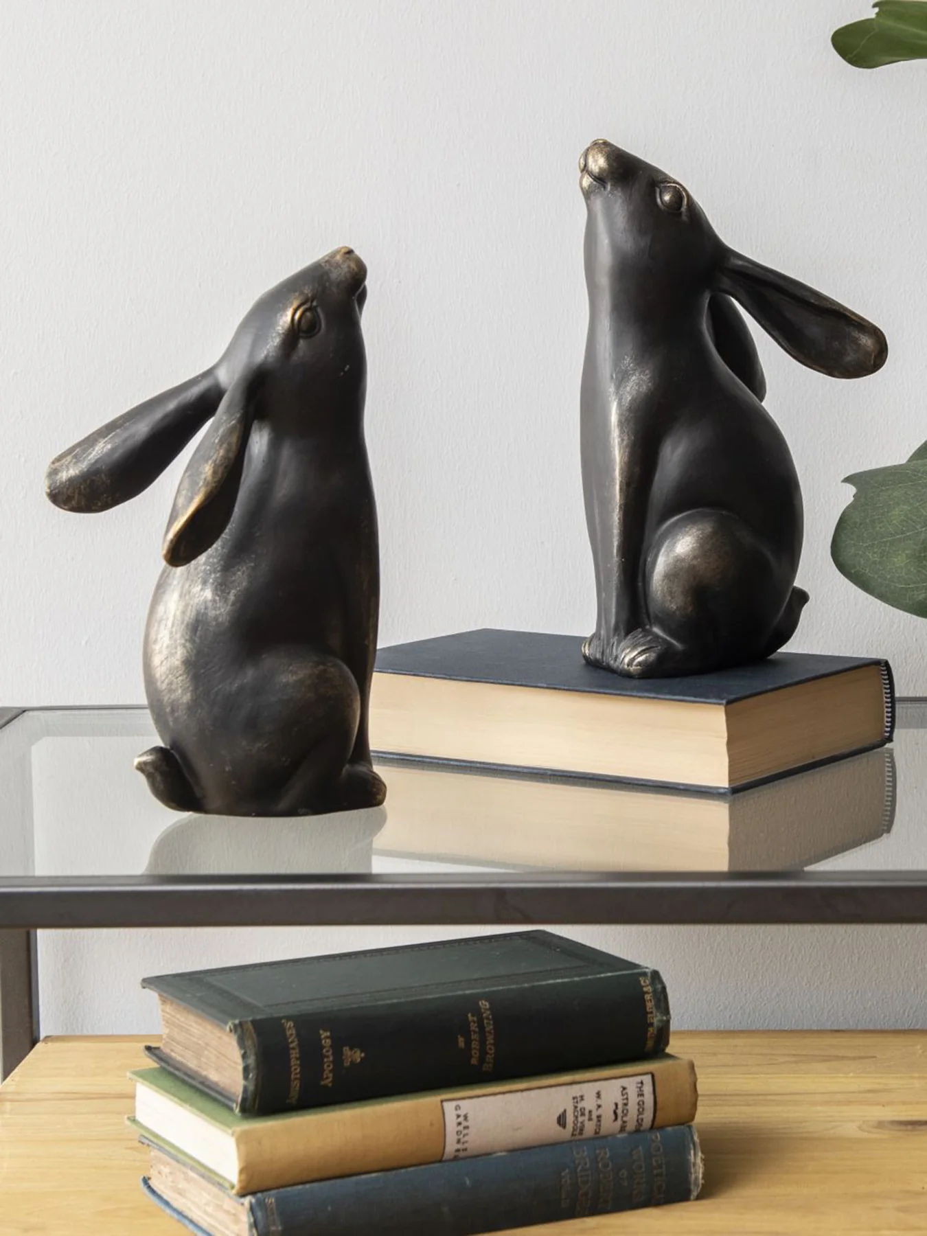 Bronze Hare Pair Sculpture - Image 2