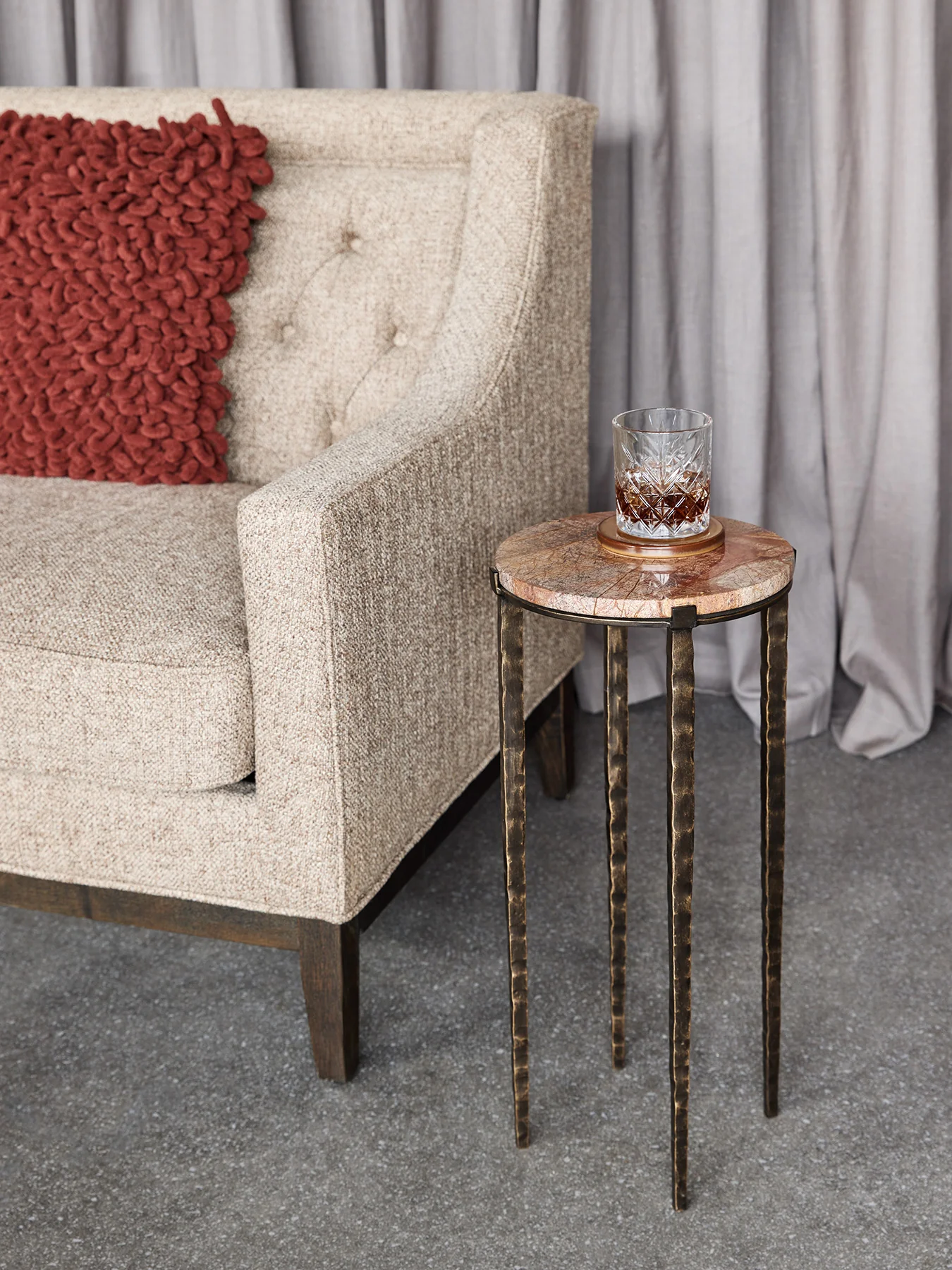 Leo Forest Brown Marble Accent Table - Image 2