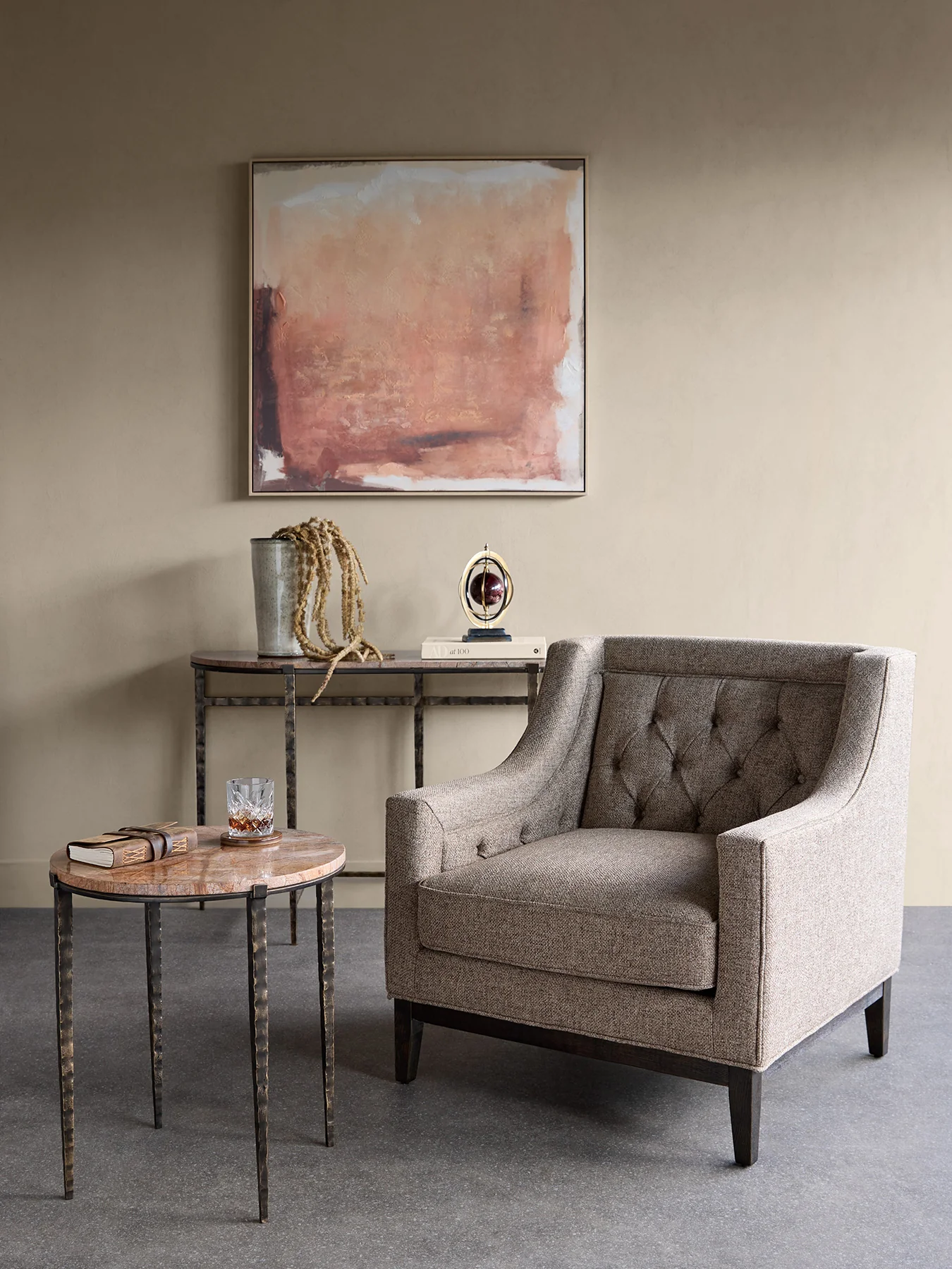 Leo Forest Brown Marble End Table - Image 3