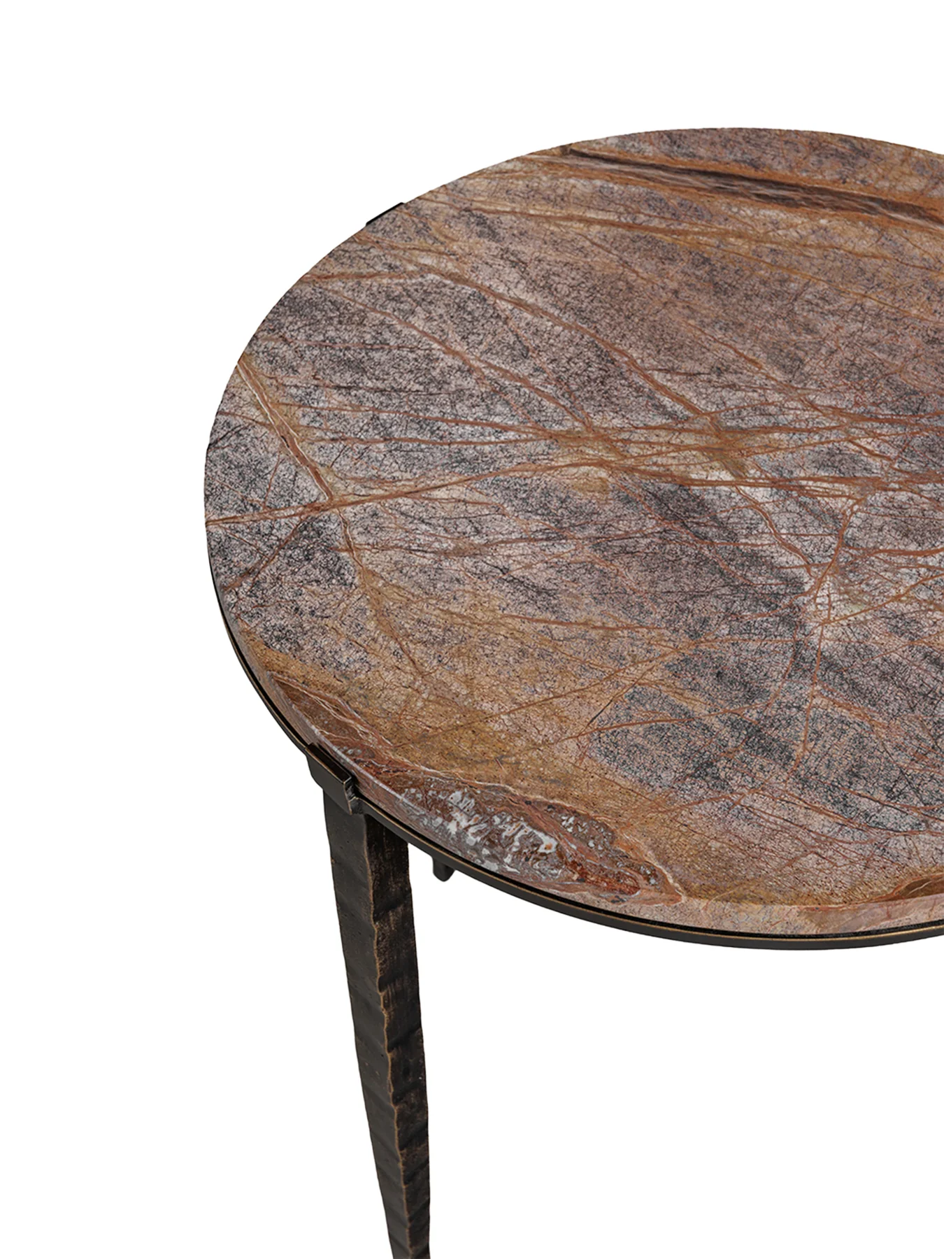 Leo Forest Brown Marble End Table - Image 4