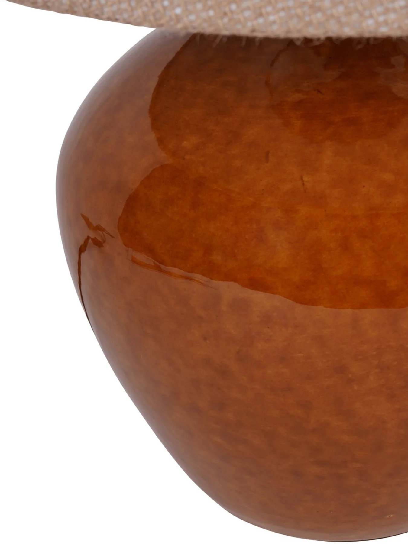 Aubrey Terracotta Ceramic Lamp With Hessian Shade Small E27 60W - Image 2