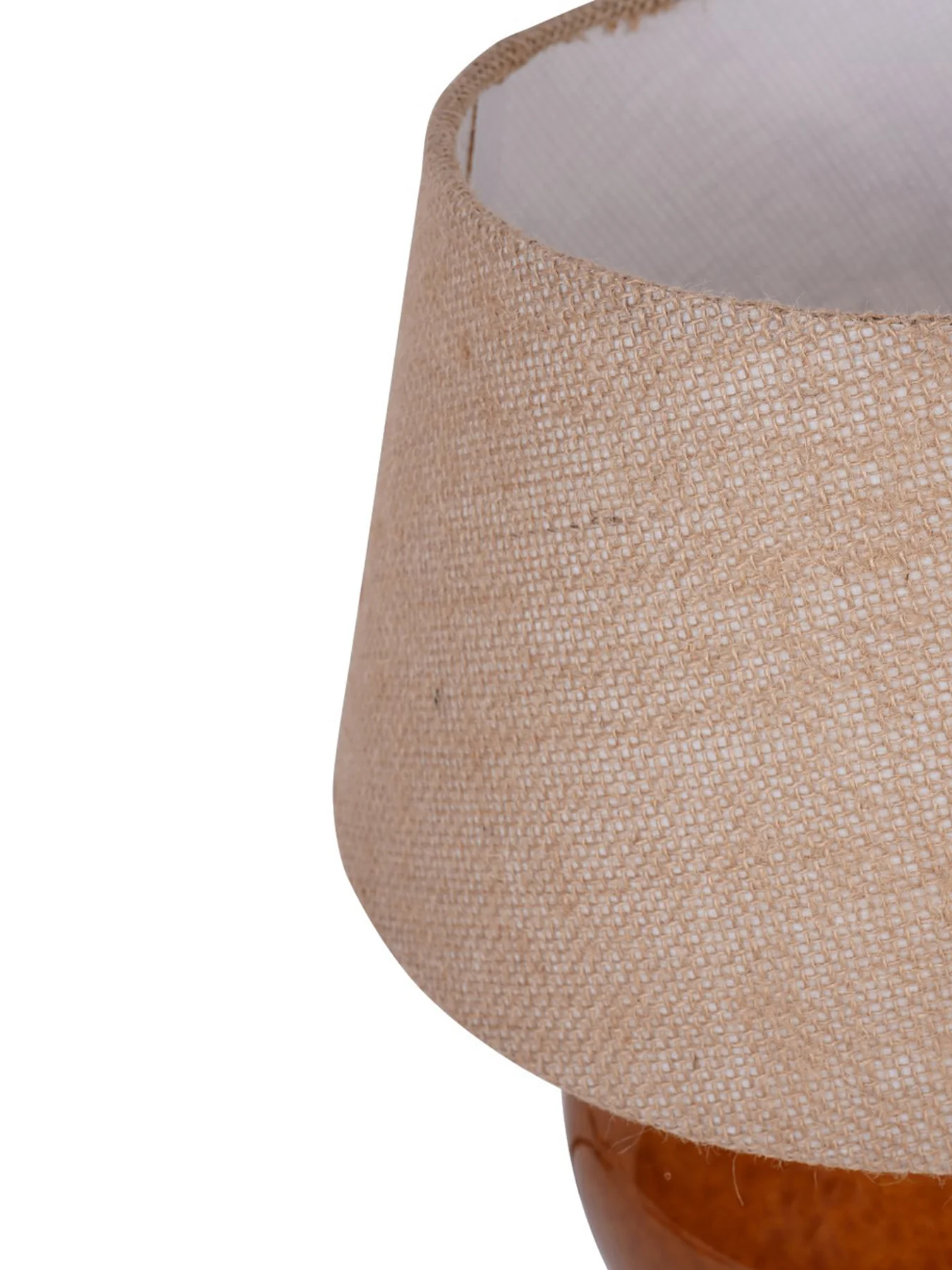 Aubrey Terracotta Ceramic Lamp With Hessian Shade Small E27 60W - Image 3