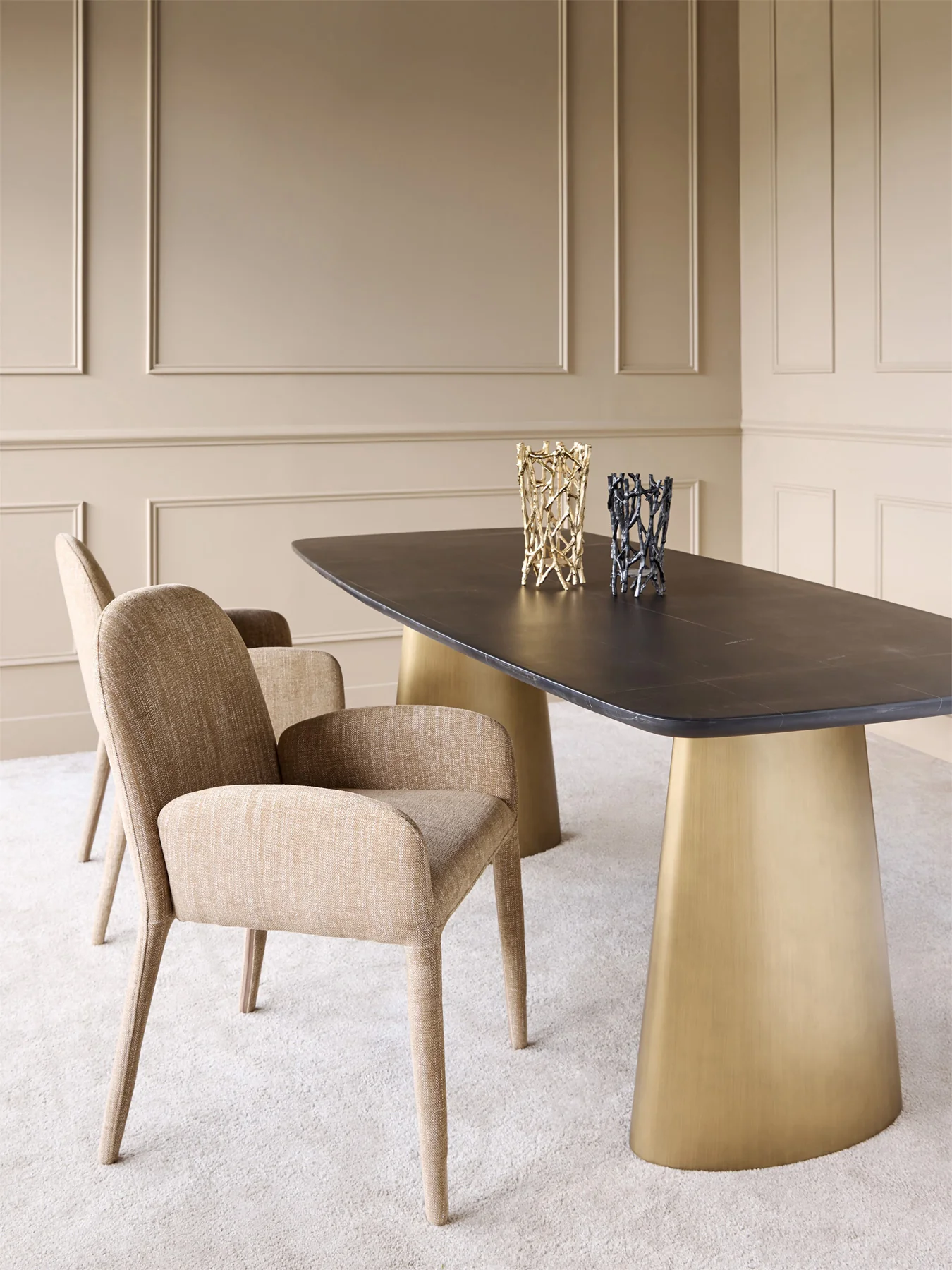 Eska Carver Upholstered Dining Chair Wheat - Image 2