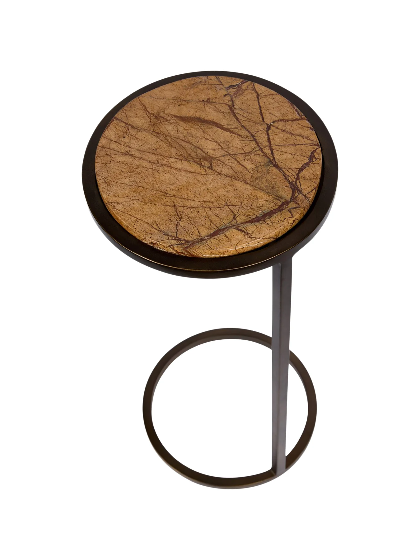 Iota Accent Table Forest Brown Marble Smoked Gold Frame - Image 3