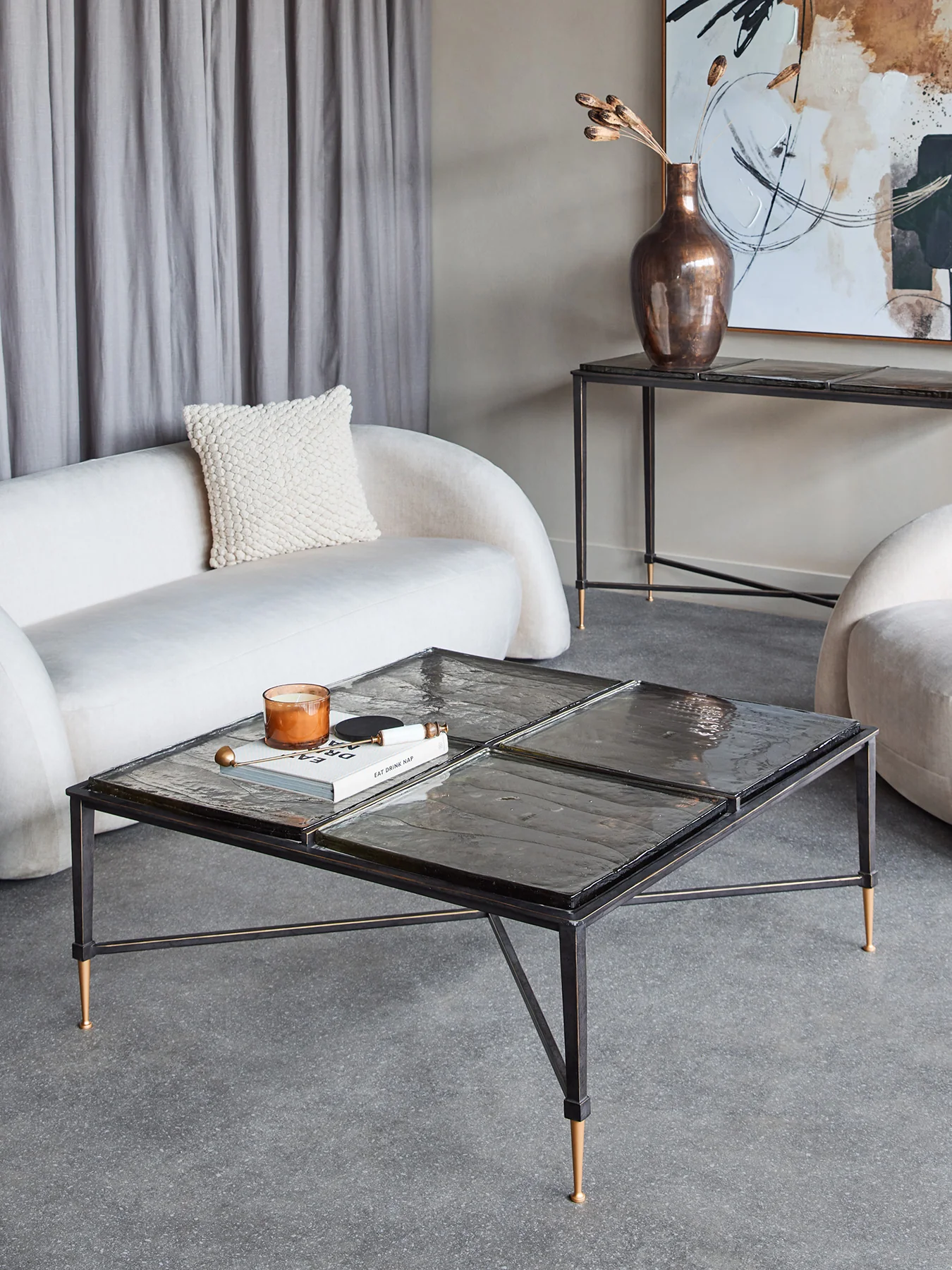 Stella Square Glass Coffee Table - Image 2