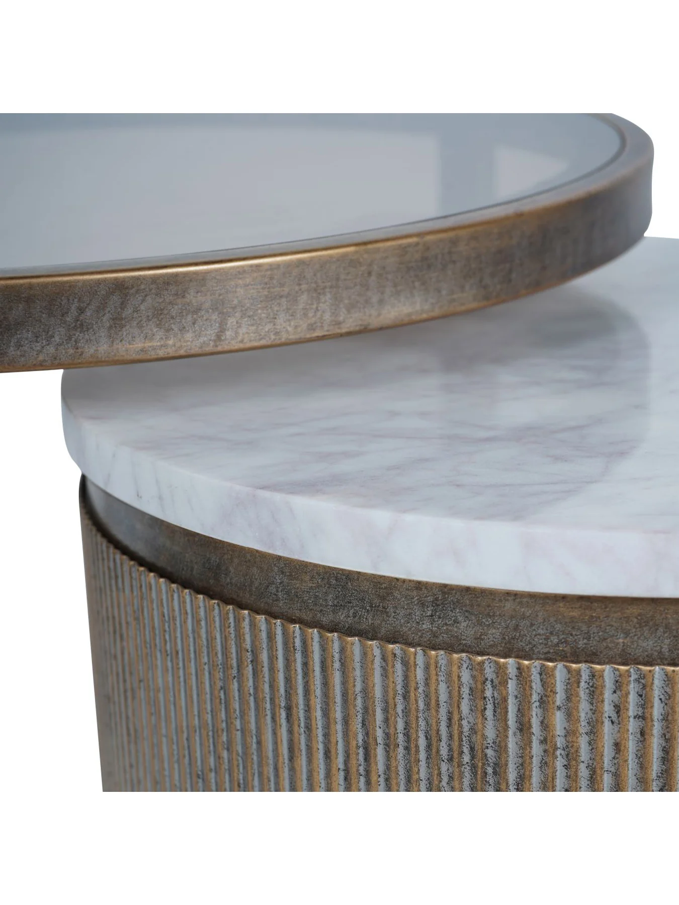 Belvedere Aged Gold Set Of 2 Nesting Side Tables - Image 3