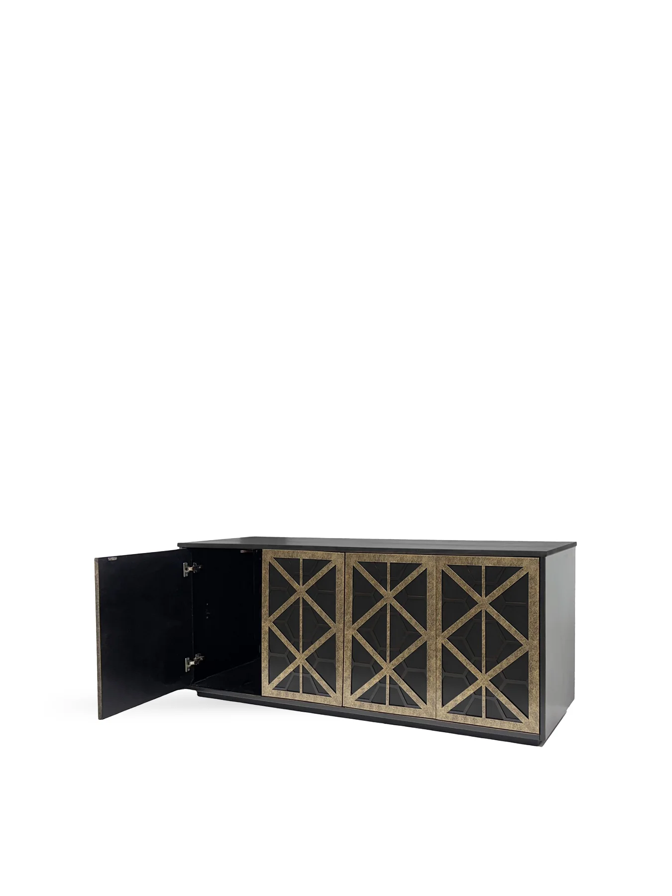 Reeno Fretwork Buffet Sideboard Black - Image 3