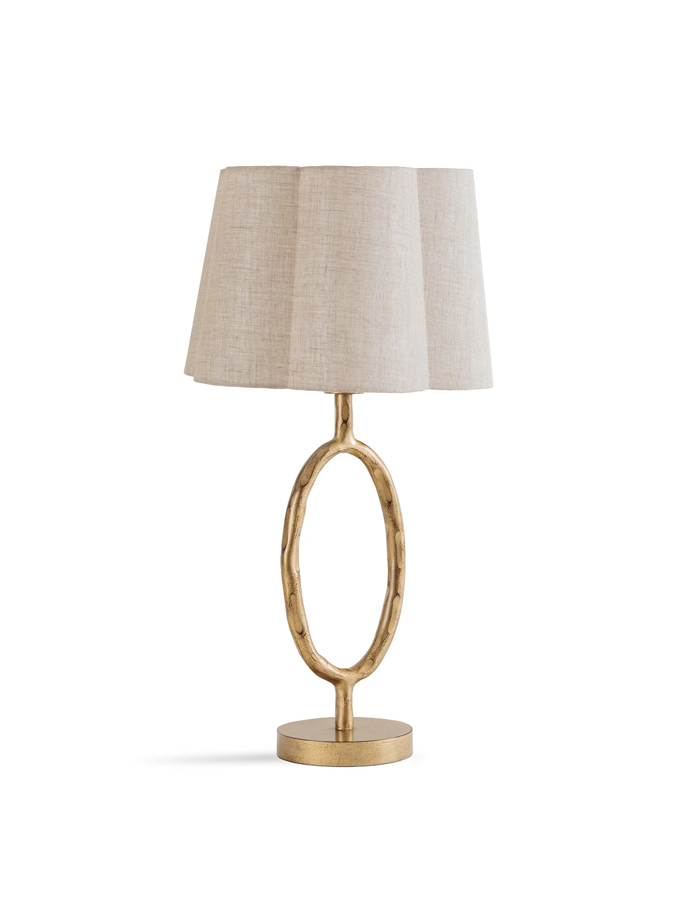 Ronde Table Lamp with Linen Shade Gold