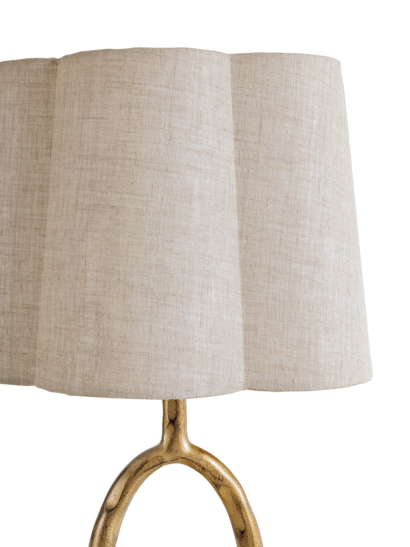 Ronde Table Lamp with Linen Shade Gold - Image 3