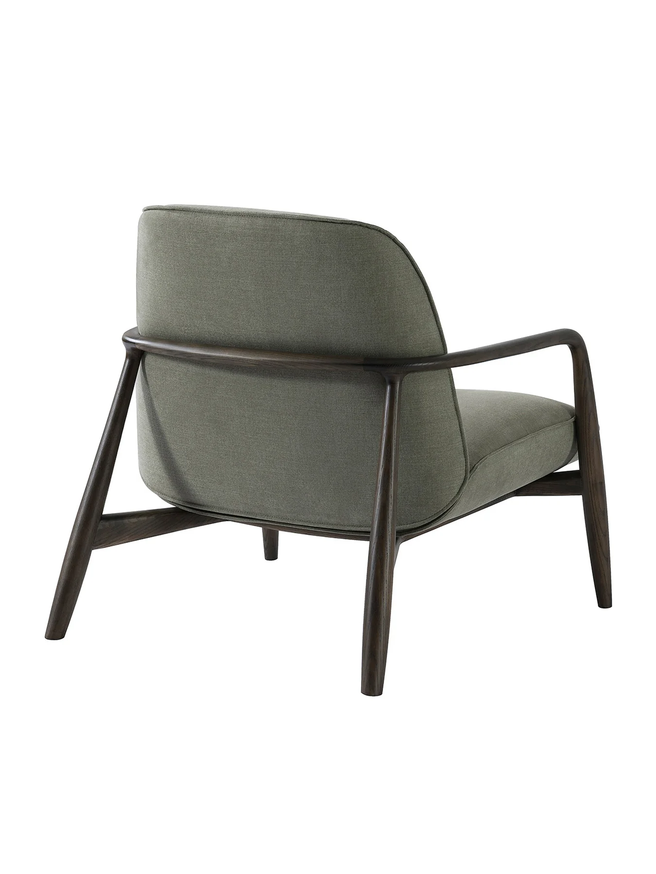 Egerton Occasional Chair With Wooden Arms Green Fabric - Image 3
