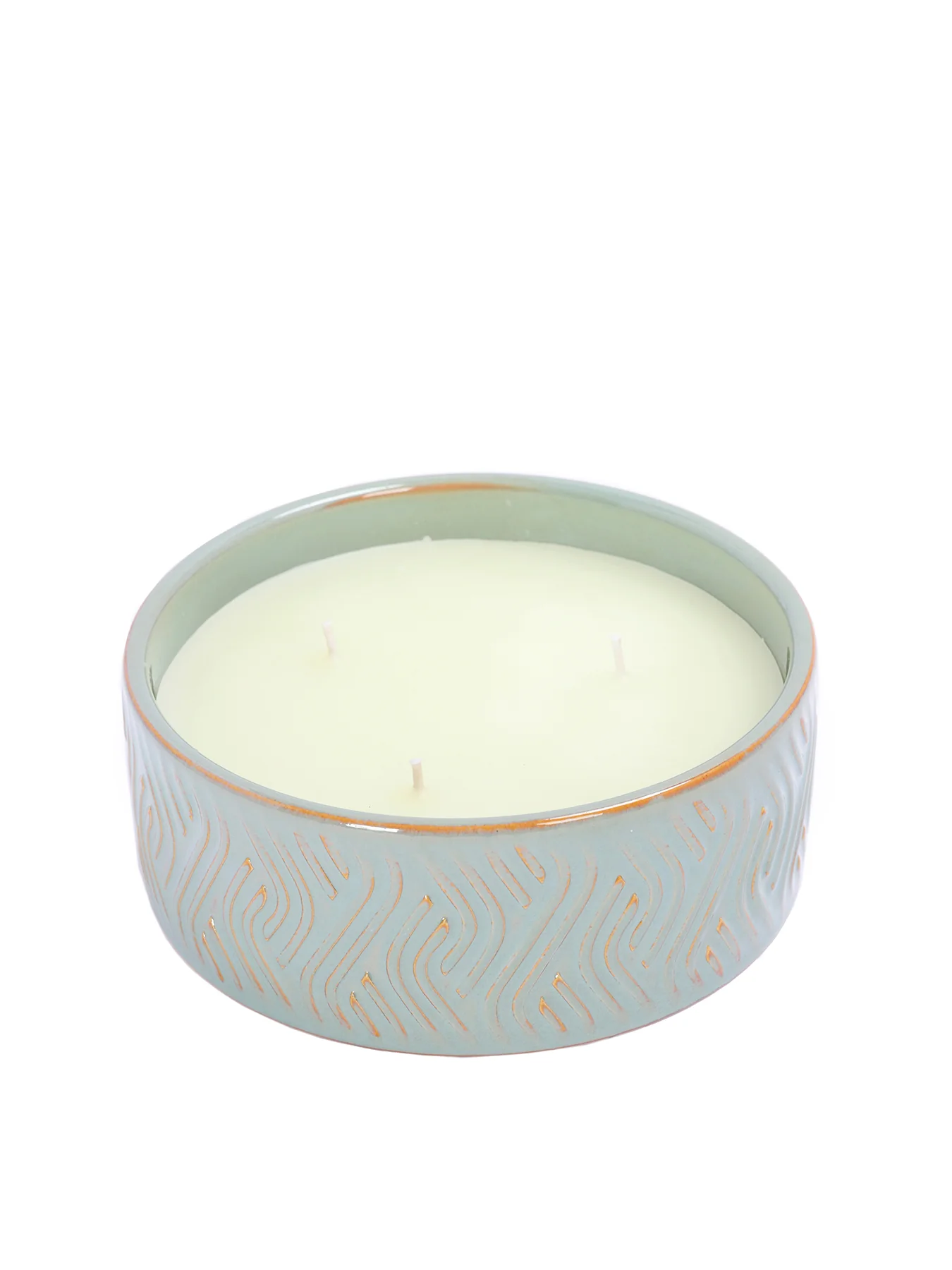 Serena Wax-Filled Ceramic Bowl Green - Image 2