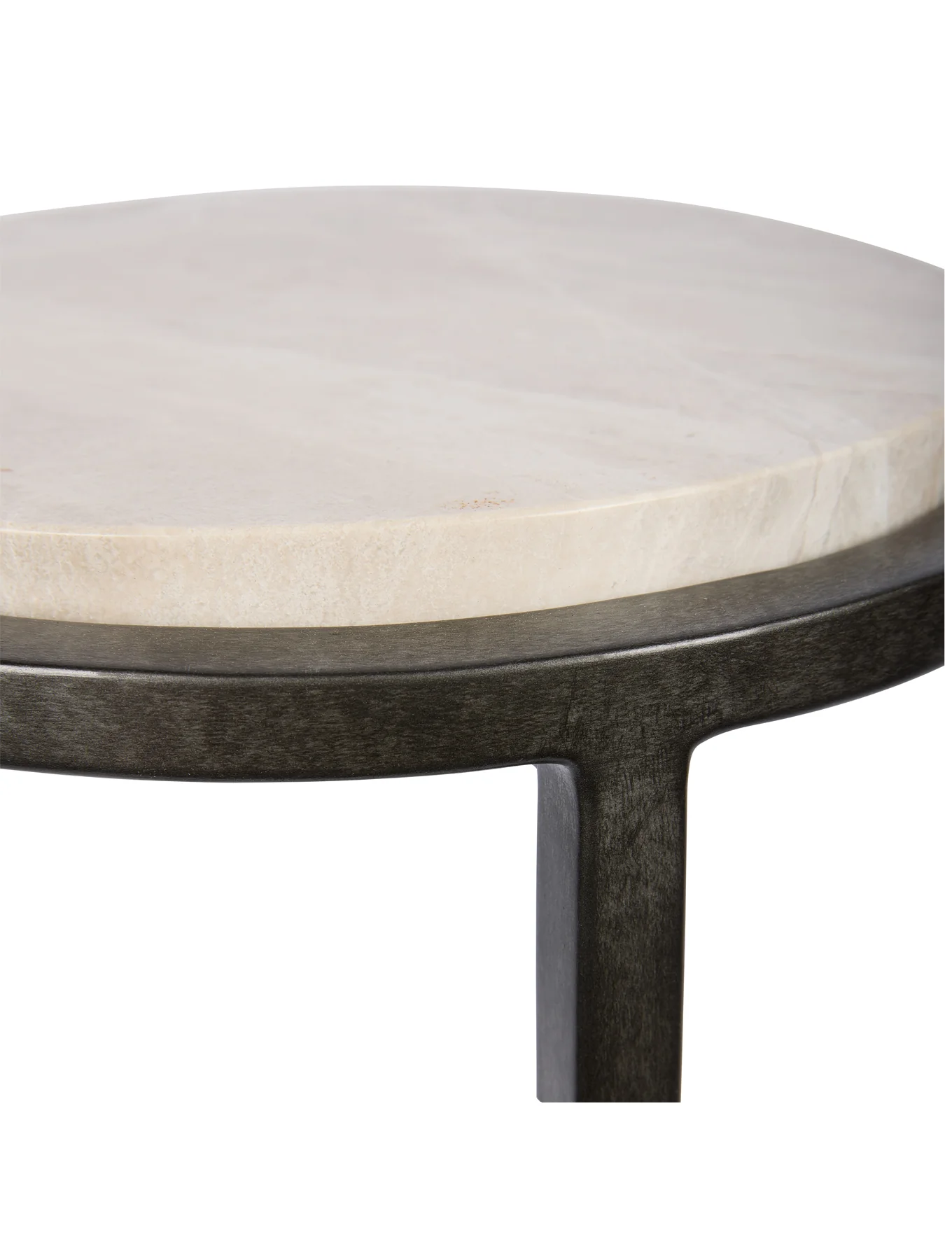 Iota Accent Table Grey Emperador Marble Aged Silver Frame - Image 3