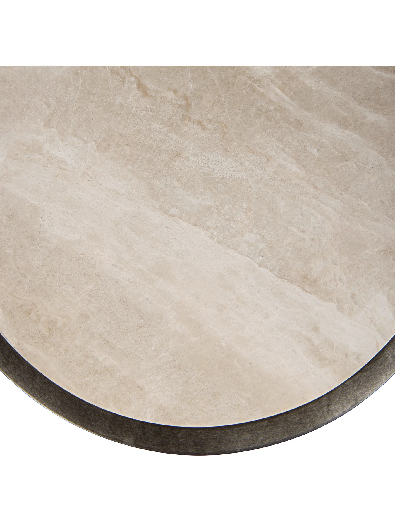 Iota Accent Table Grey Emperador Marble Aged Silver Frame - Image 4