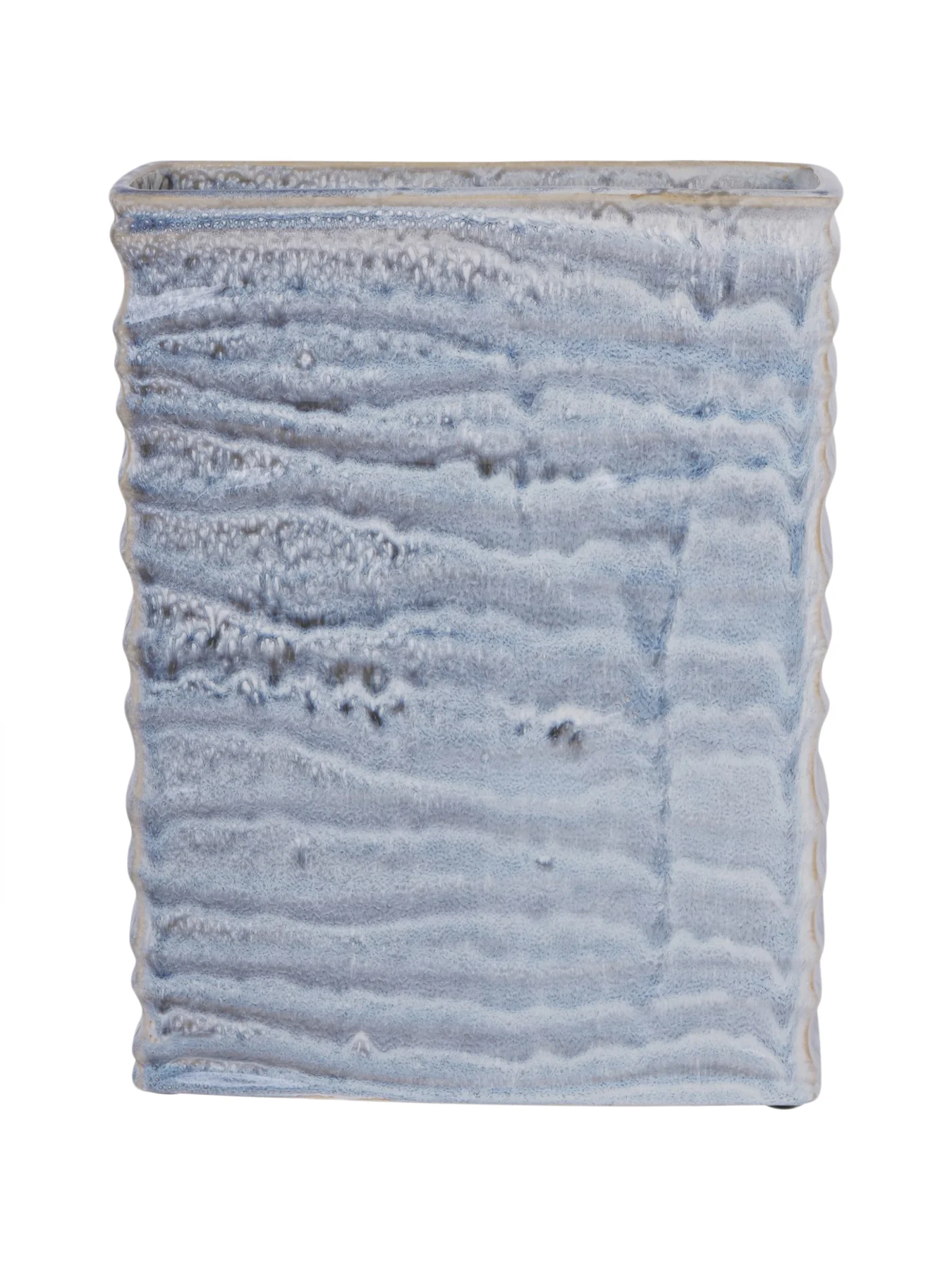 Sereno Square Glazed Vase Off White - Image 2