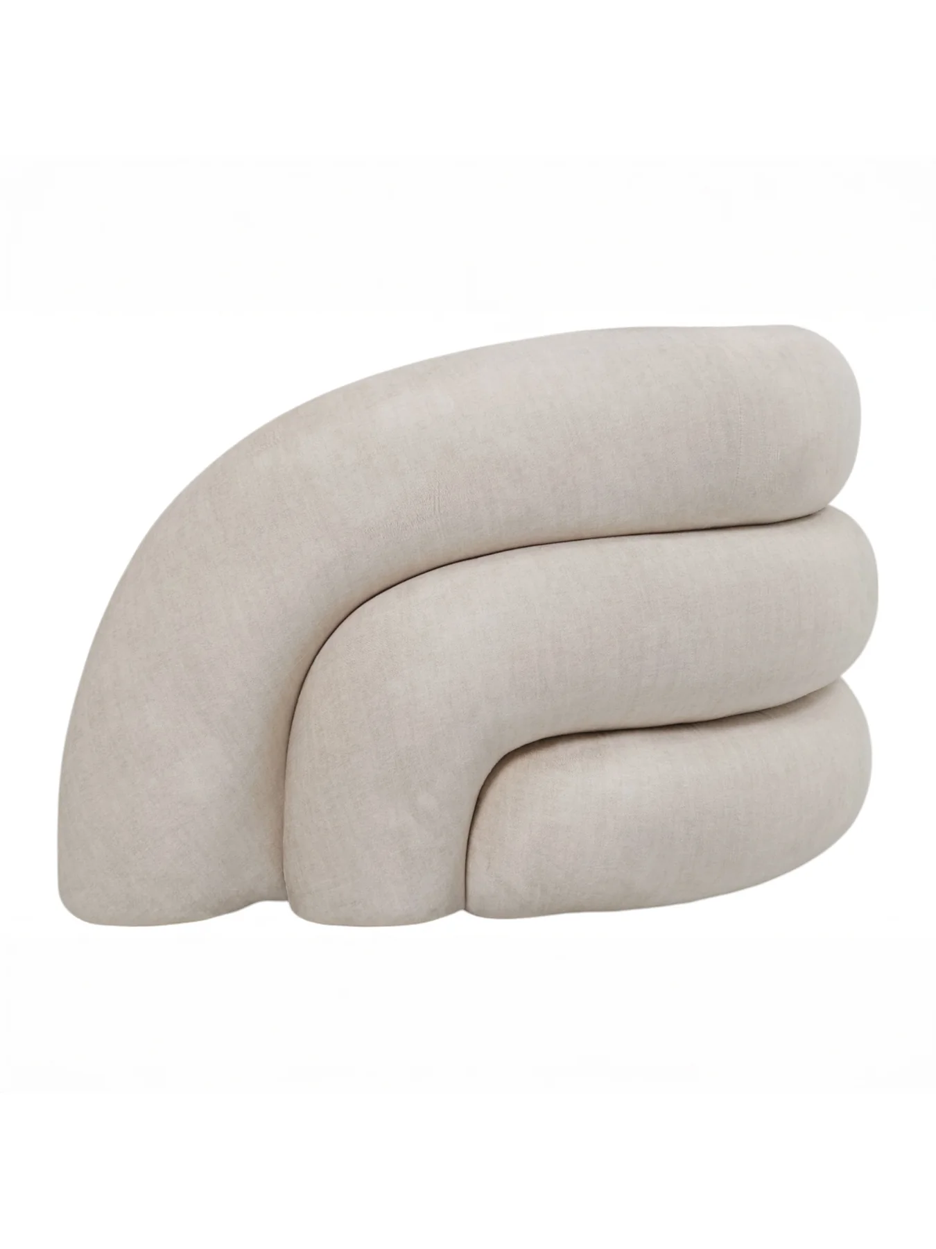Casa Upholstered Curved Two Seater Sofa Cream - Image 3