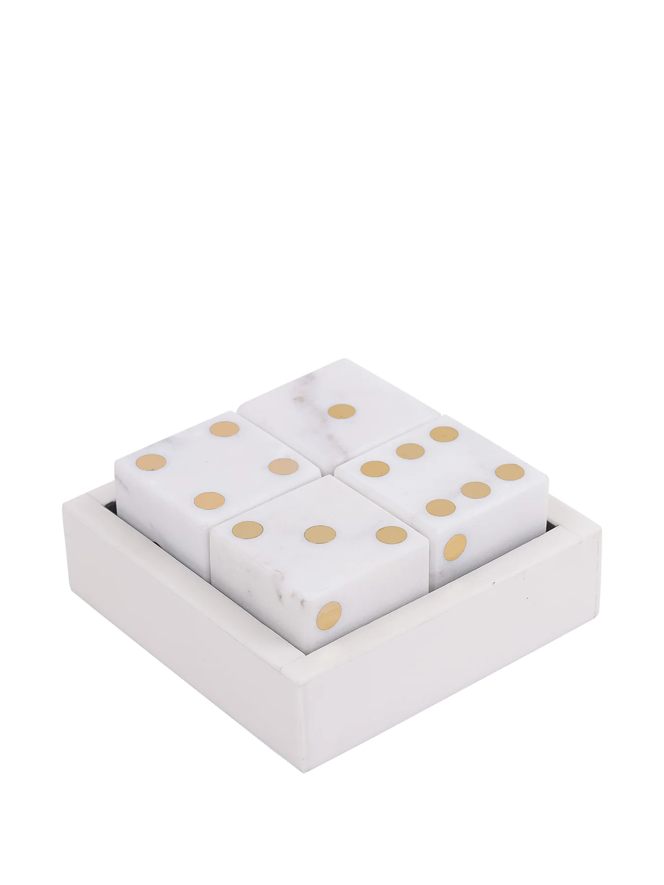 Harris Antique Brass & Marble Dice Set - Image 3