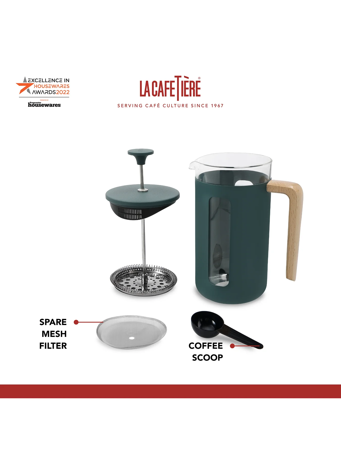 Pisa 8 Cup Cafetiere Green - Image 3