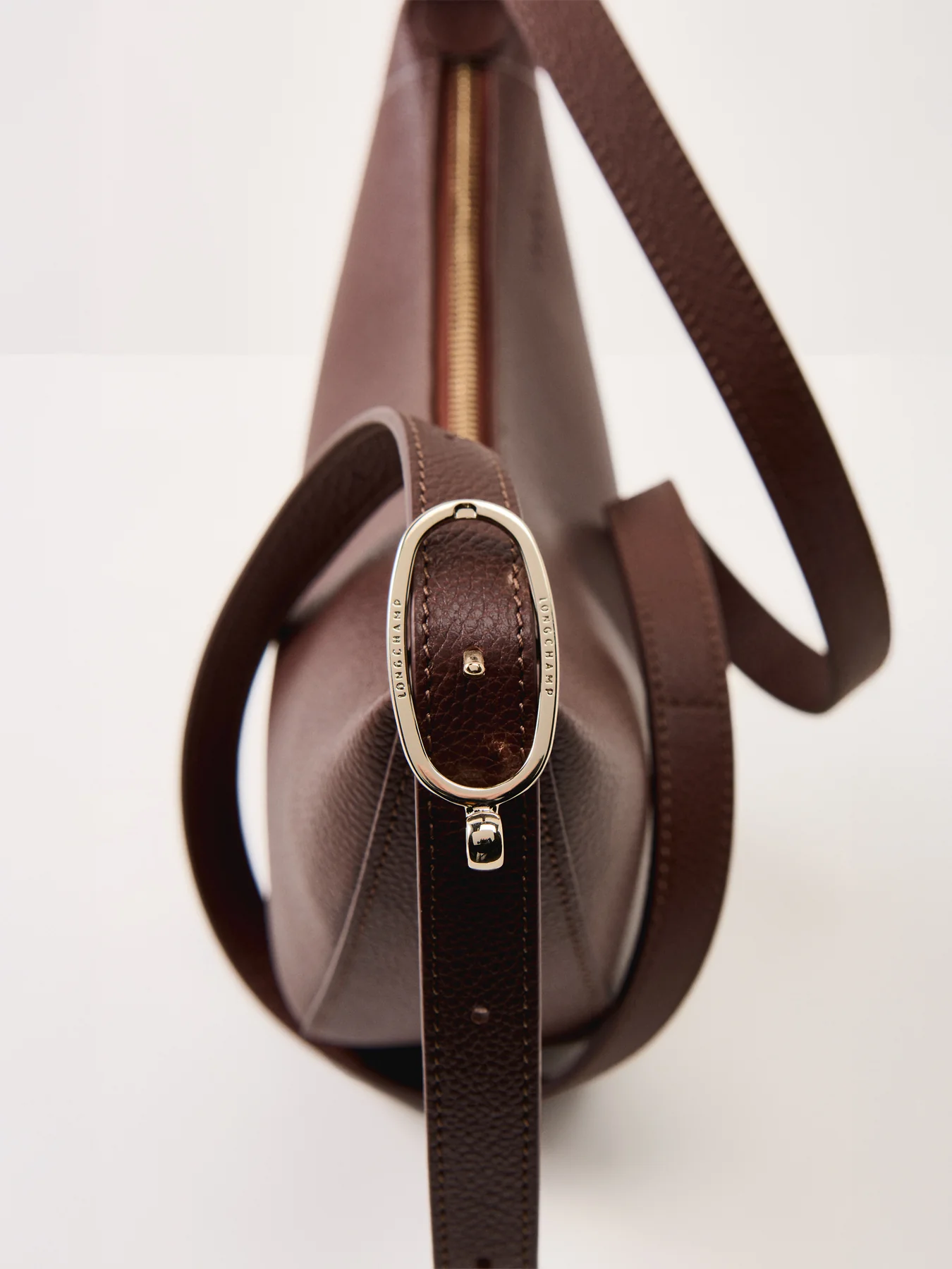 Le Foulonné Small Leather Crossbody Bag Coffee - Image 5