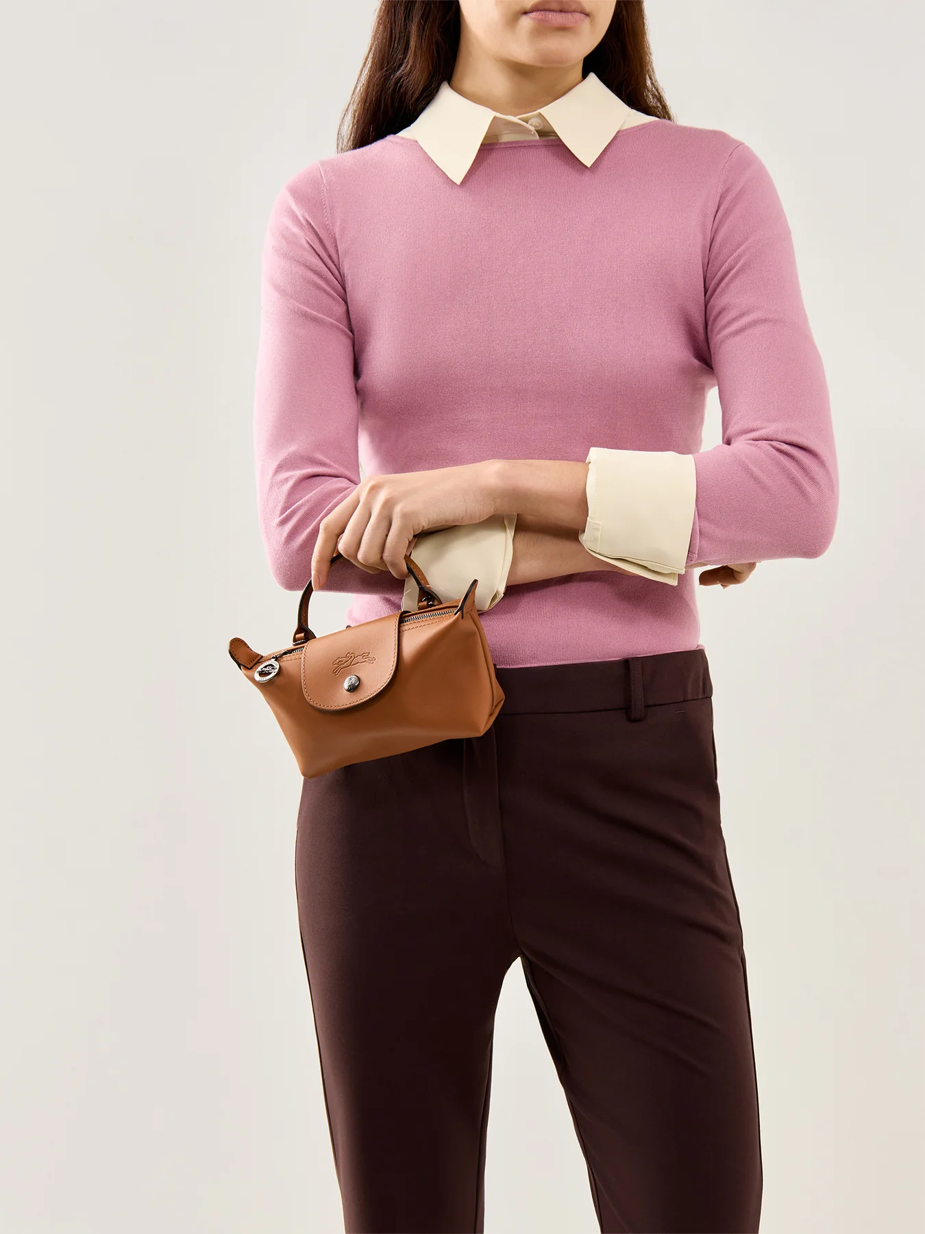 Le Pliage Xtra Extra-Small Leather Pouch Cashew - Image 2