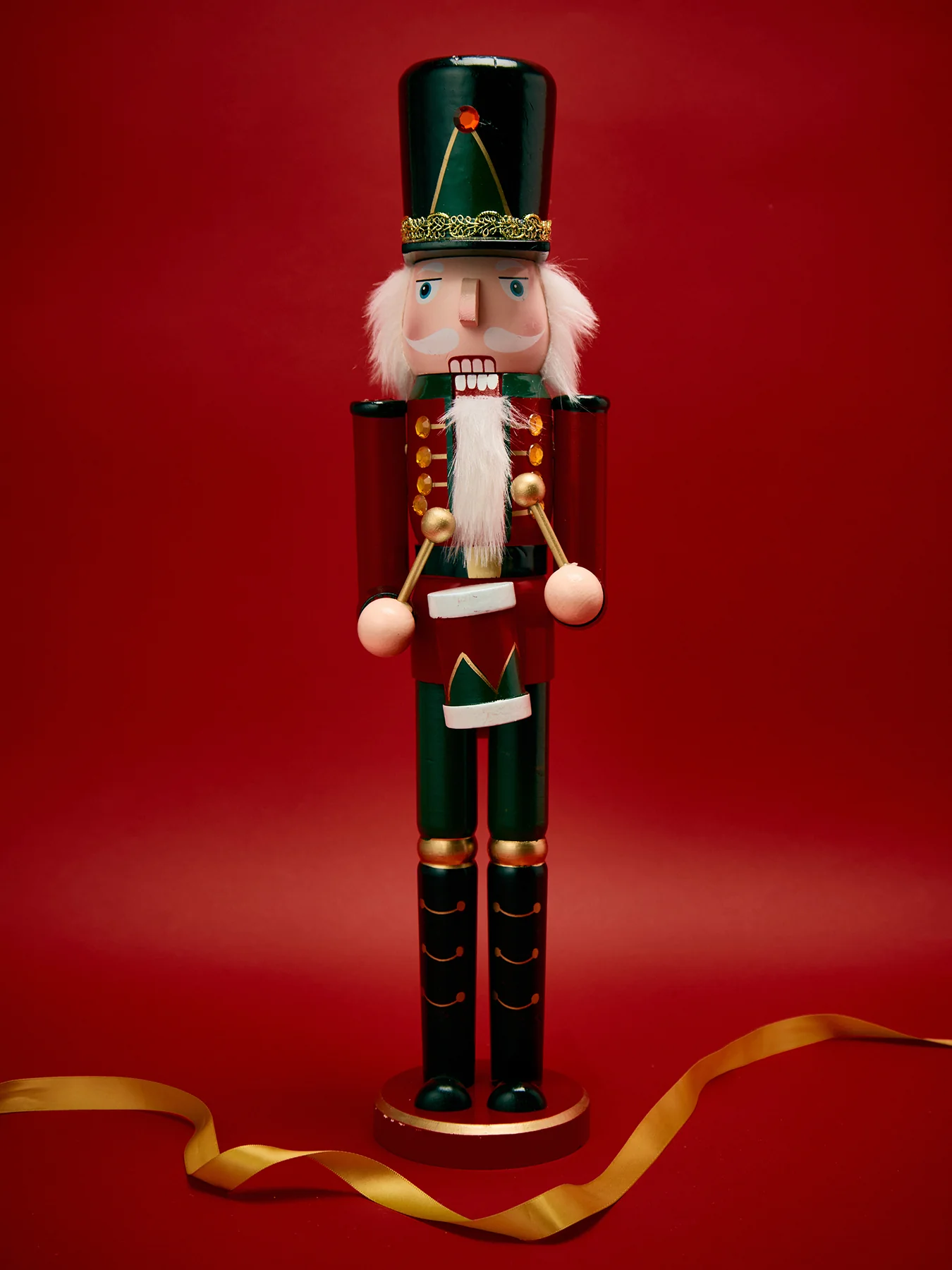 Traditional Wooden Drummer Nutcracker 50cm - Image 2