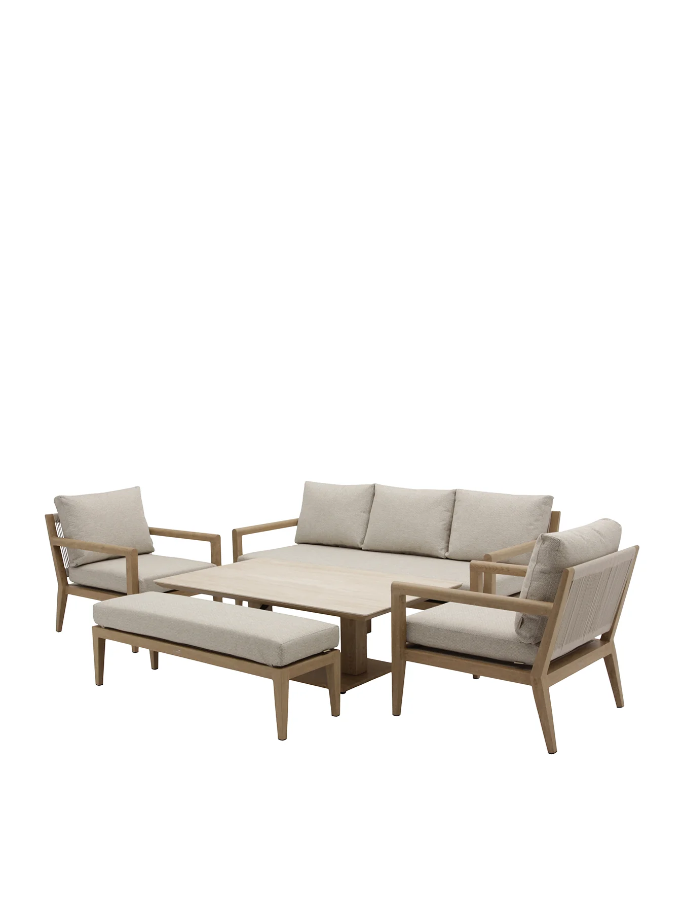 Maine 8-Seater Garden Lounge Set Cream - Image 4