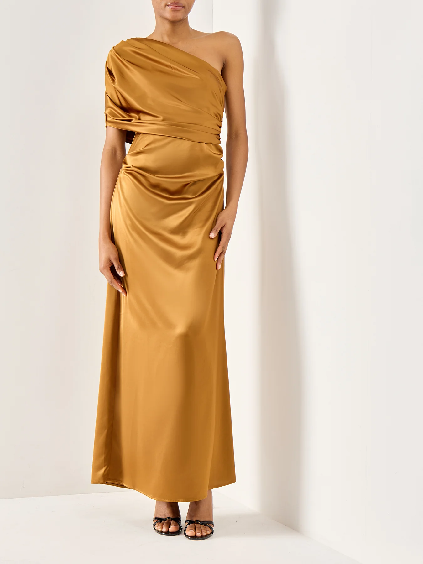 Cassia Draped Fitted Maxi Dress - Image 4
