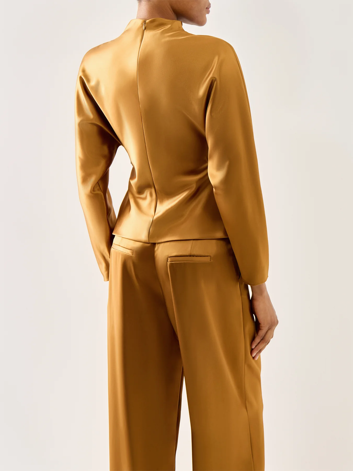 Zora Barrel Sleeve Satin Blouse - Image 5