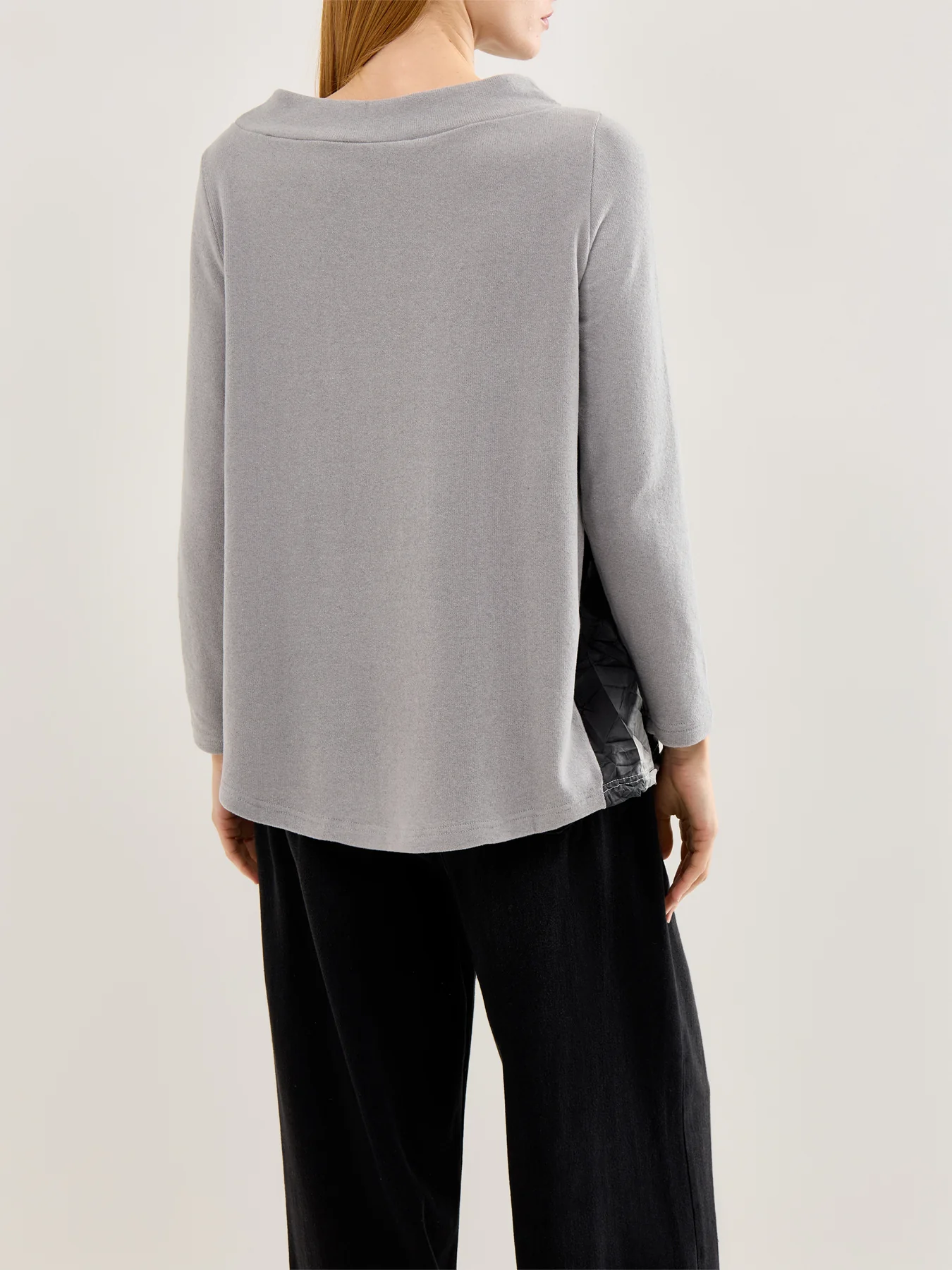Textured Boat Neck Knit Top Grey - Image 5