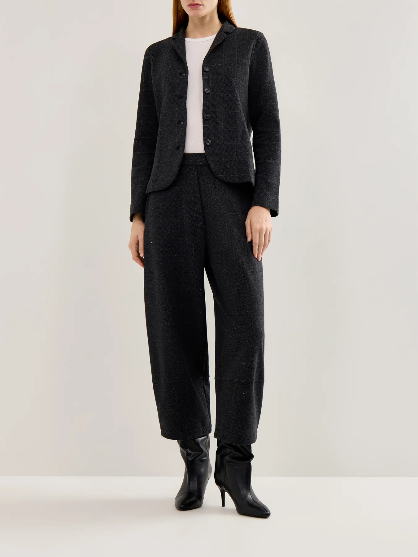 Herringbone Jacquard Blazer Grey - Image 2