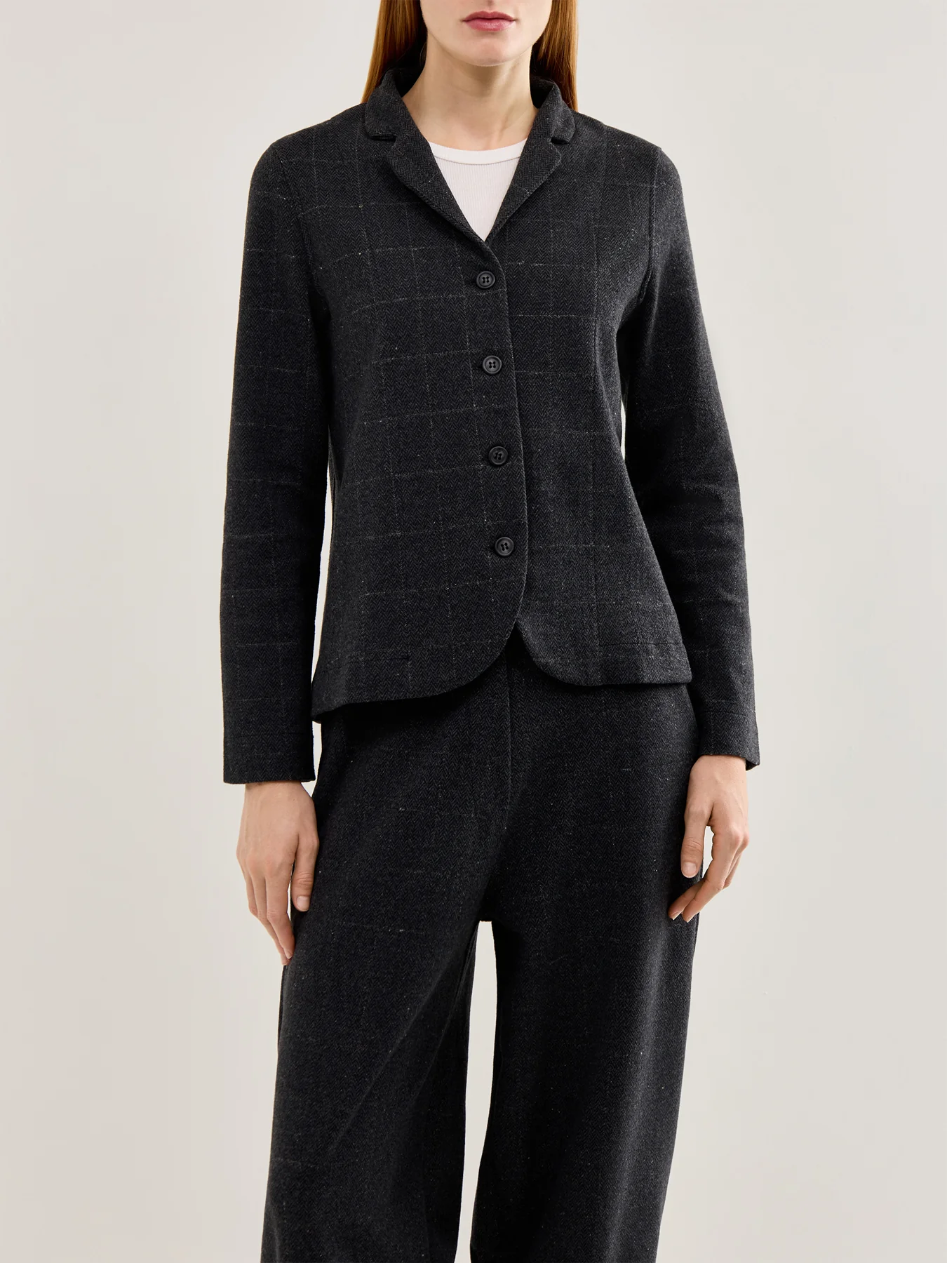 Herringbone Jacquard Blazer Grey - Image 4
