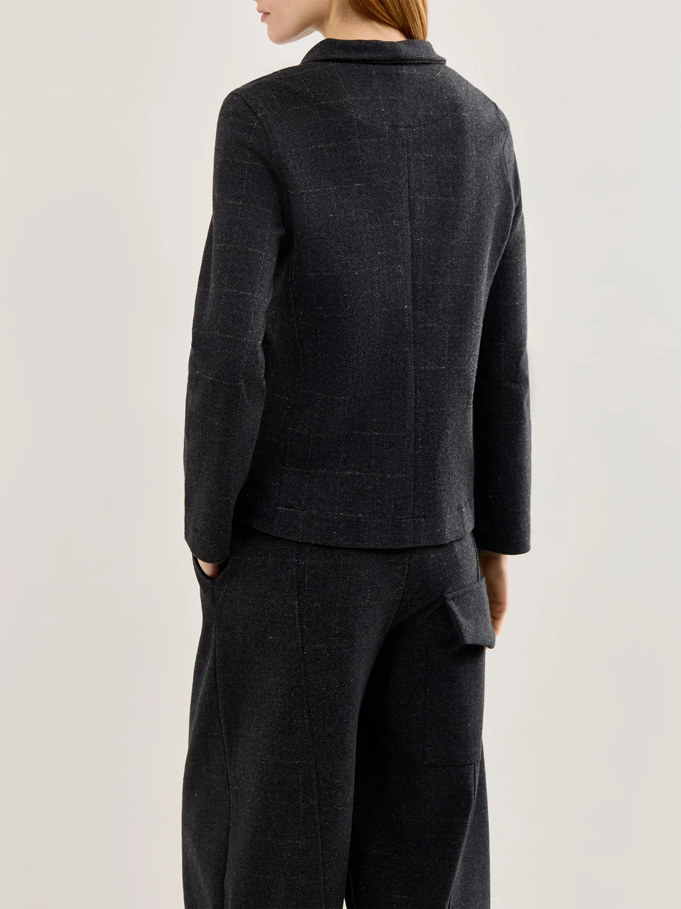 Herringbone Jacquard Blazer Grey - Image 5
