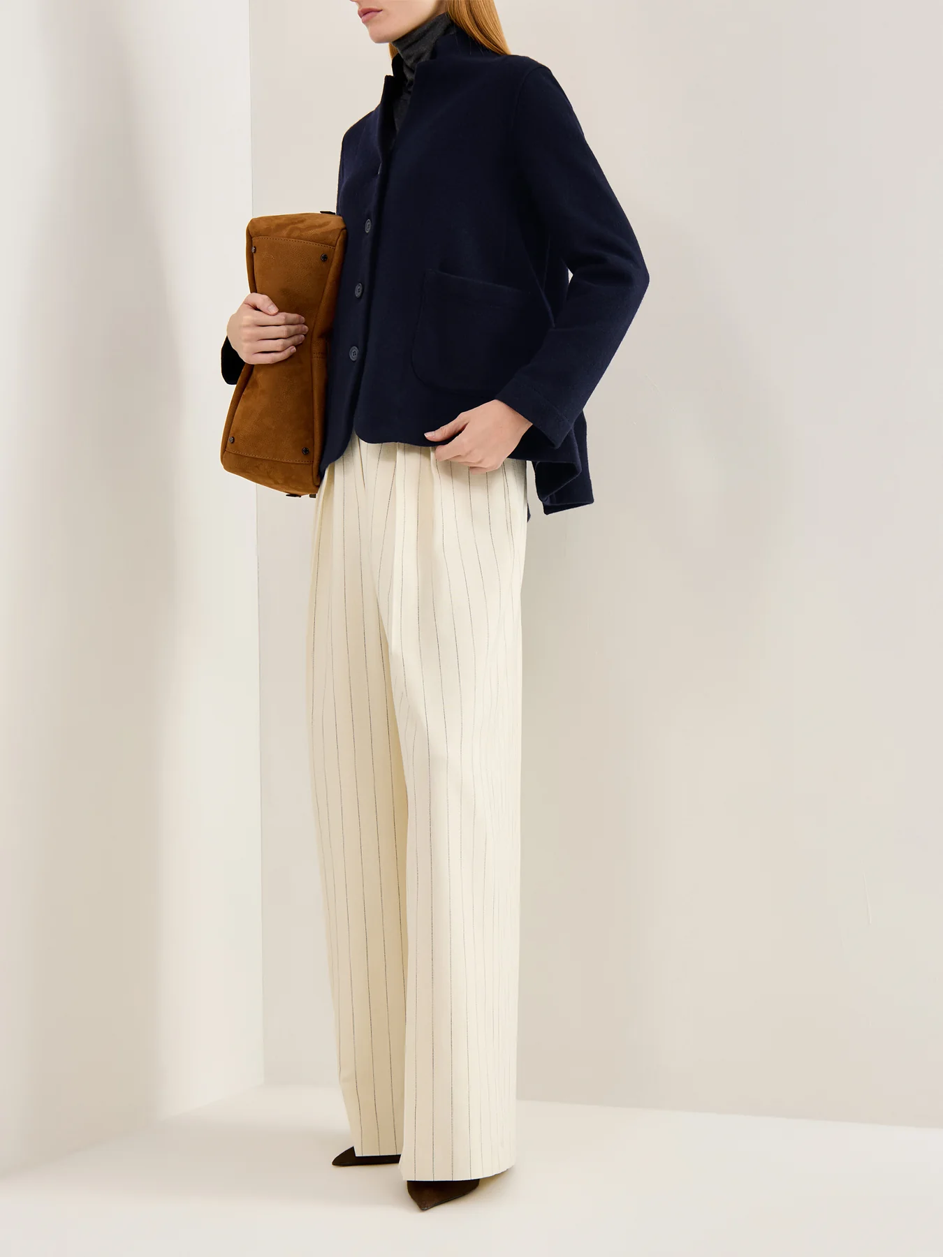 Knitted Blazer Navy - Image 2