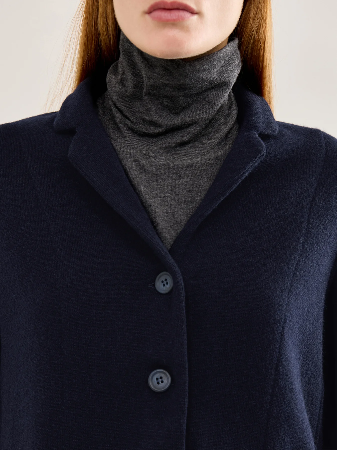 Knitted Blazer Navy - Image 3