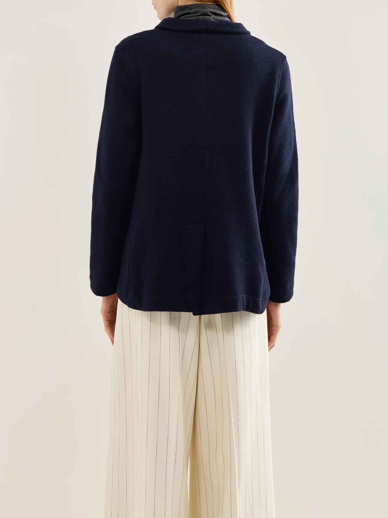 Knitted Blazer Navy - Image 5
