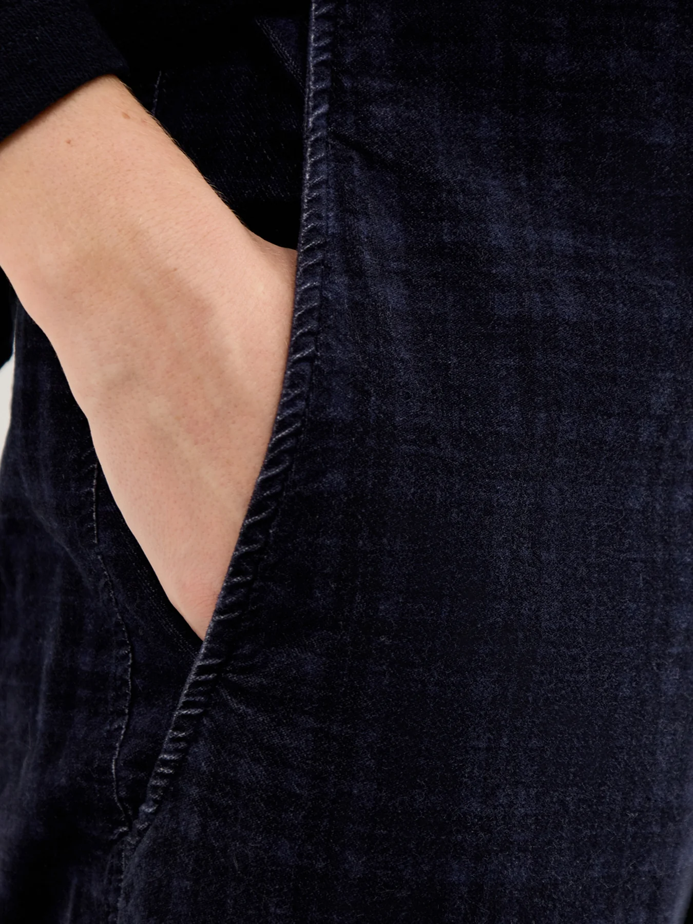 Velvet Check Trousers Dark Grey - Image 3