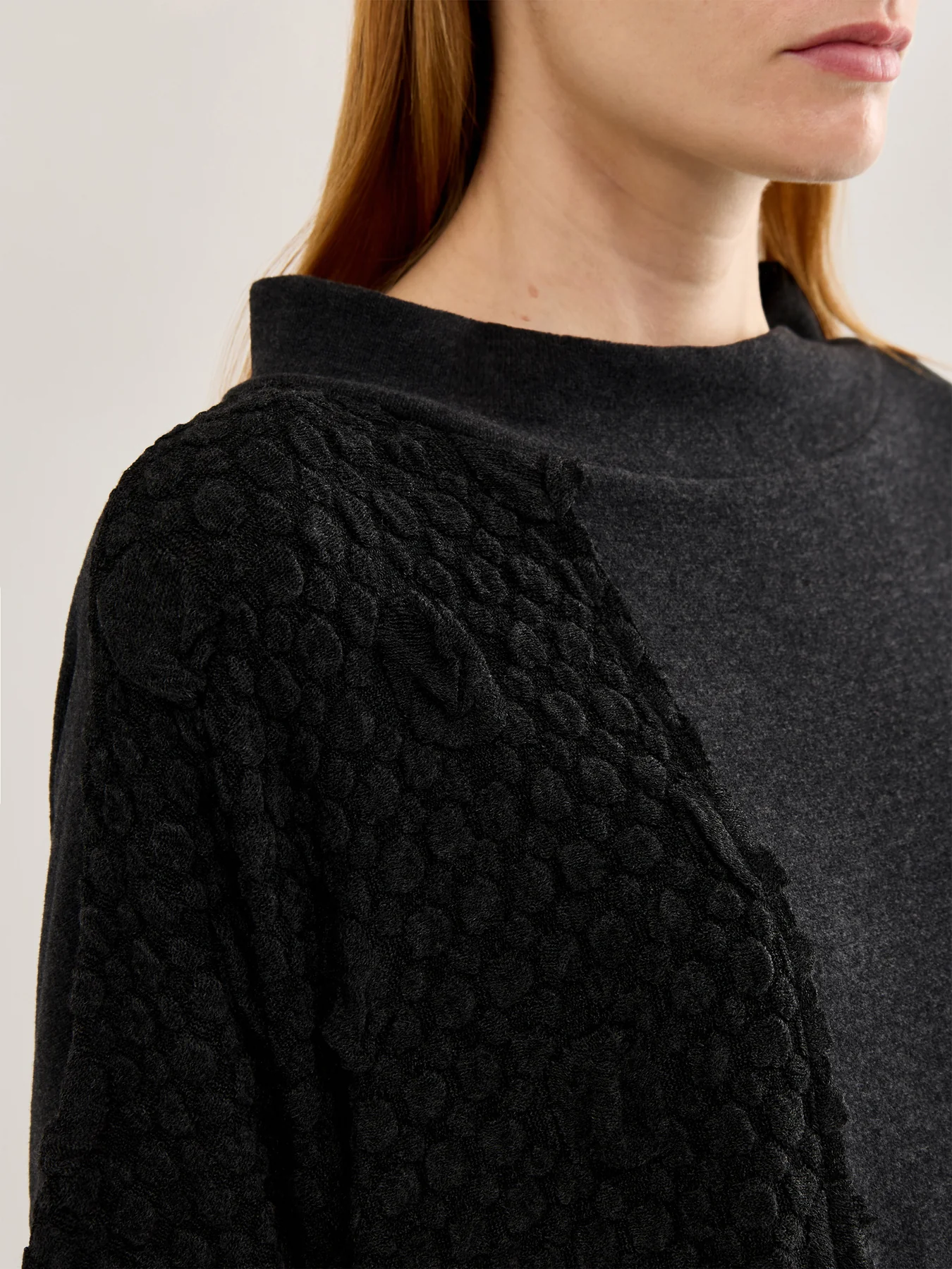 Textured Knit Jumper Charcoal - Image 3