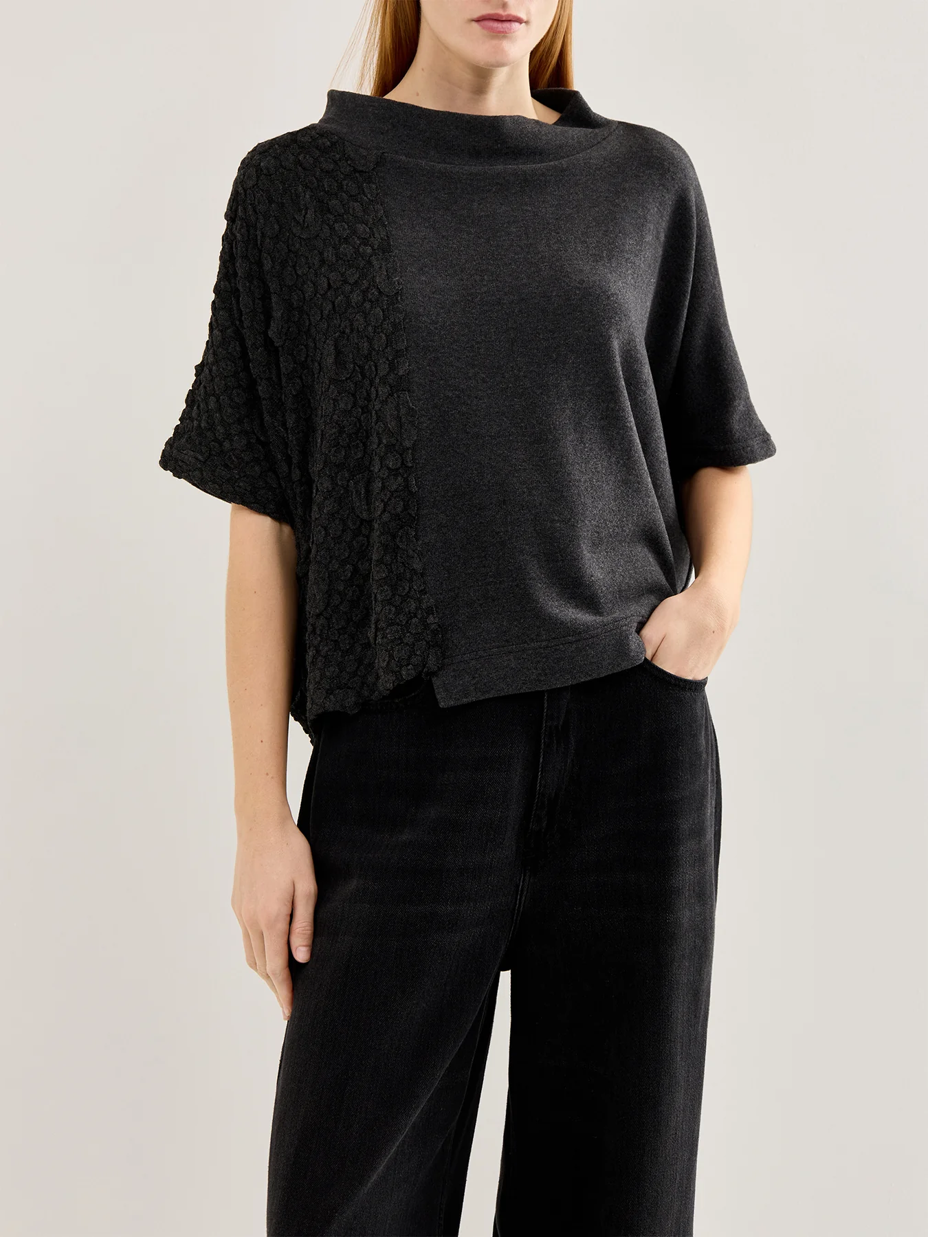 Textured Knit Jumper Charcoal - Image 4