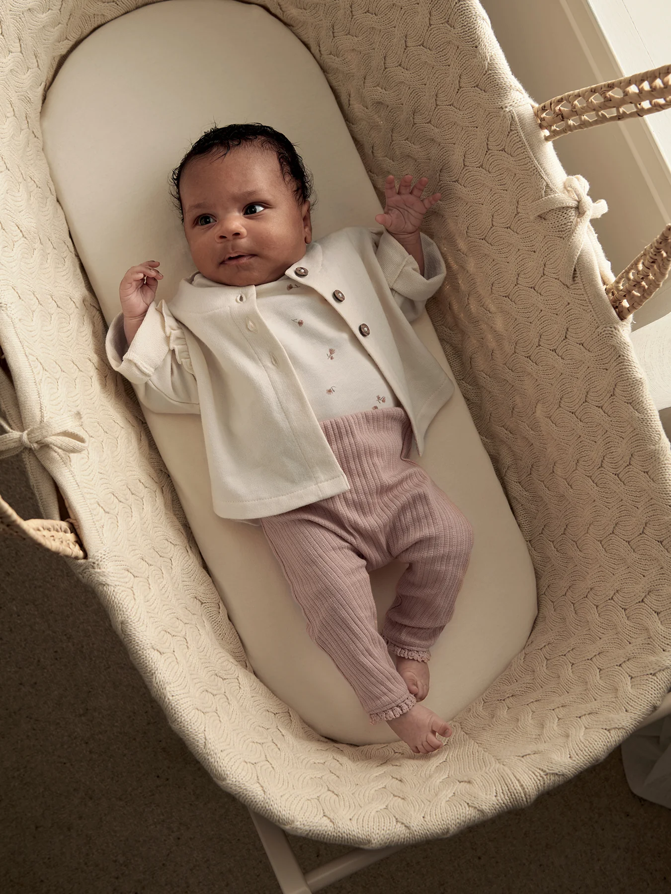 Baby Three Piece Jacket Set Pink - Image 3