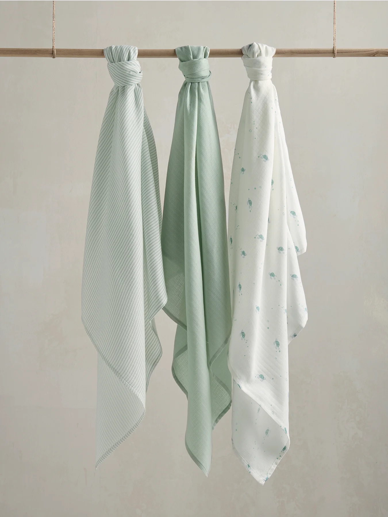 Muslin Squares 3 Pack Turtle Blue - Image 5