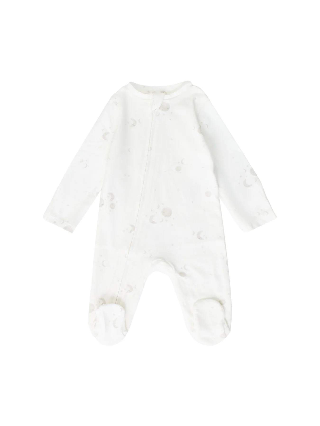 Baby Celestial Print Zip Babygrow White