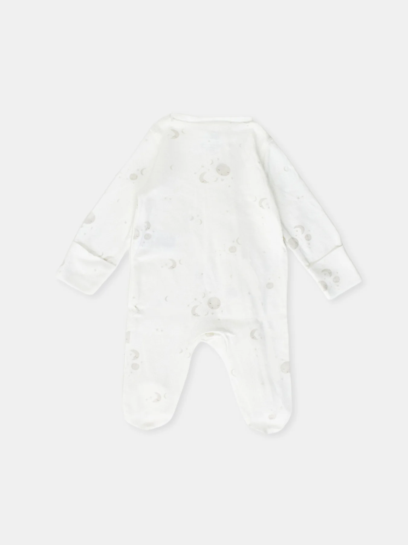 Baby Celestial Print Zip Babygrow White - Image 2