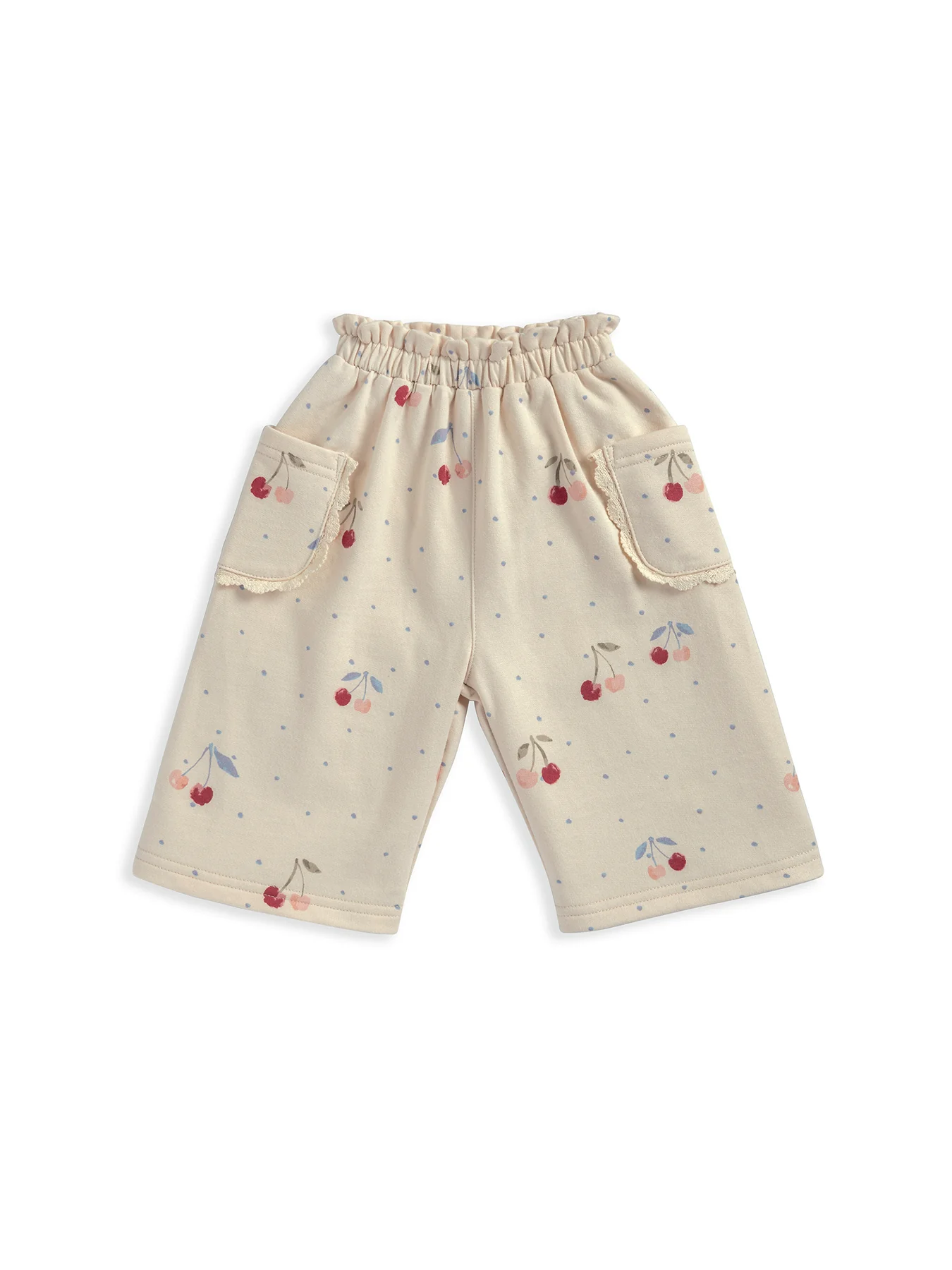 Baby Cherry Print Joggers Cream